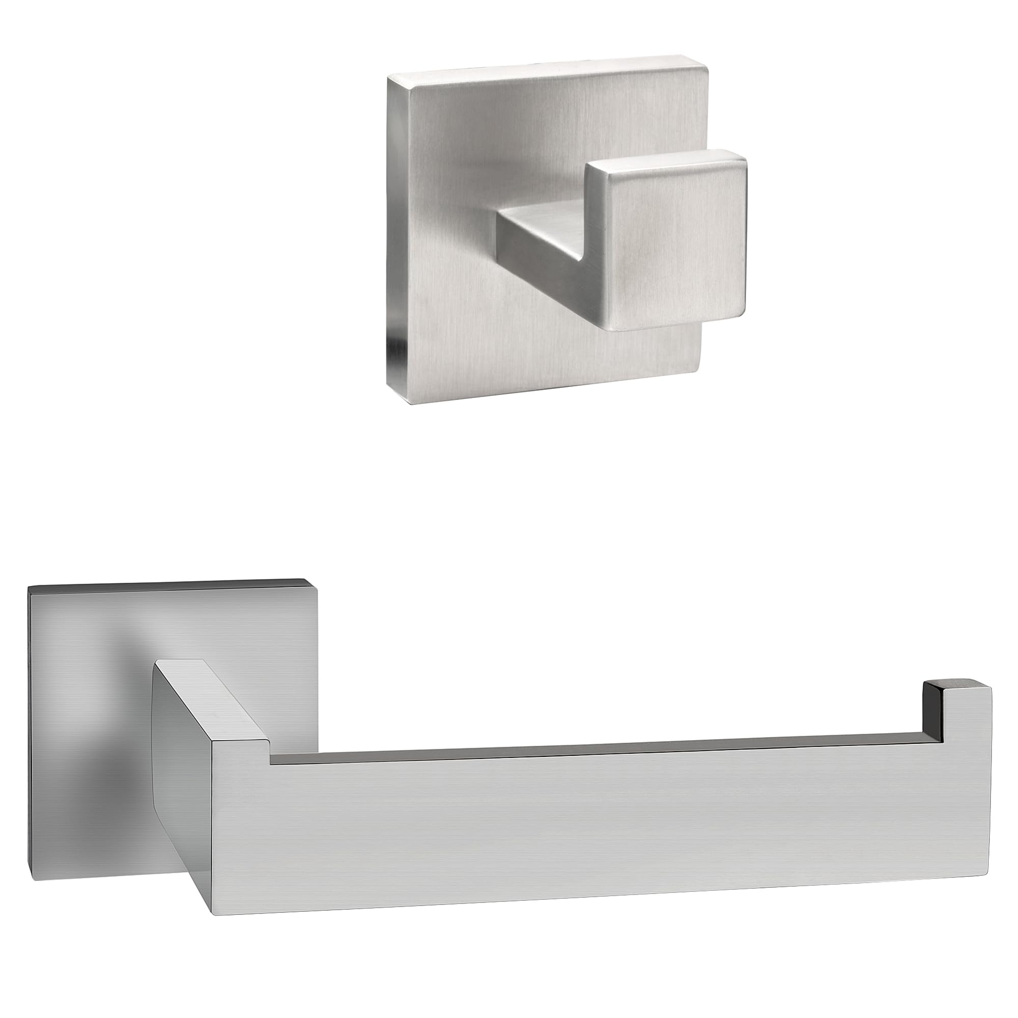 Ecence set portarotolo e portasciugamani inox quadrato