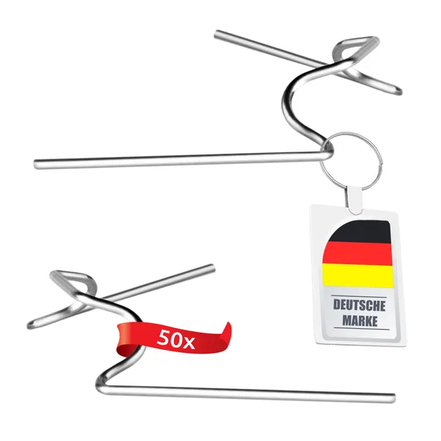 ECENCE Clip Serra Acciaio Inox 95mm 50 Pezzi Antiruggine