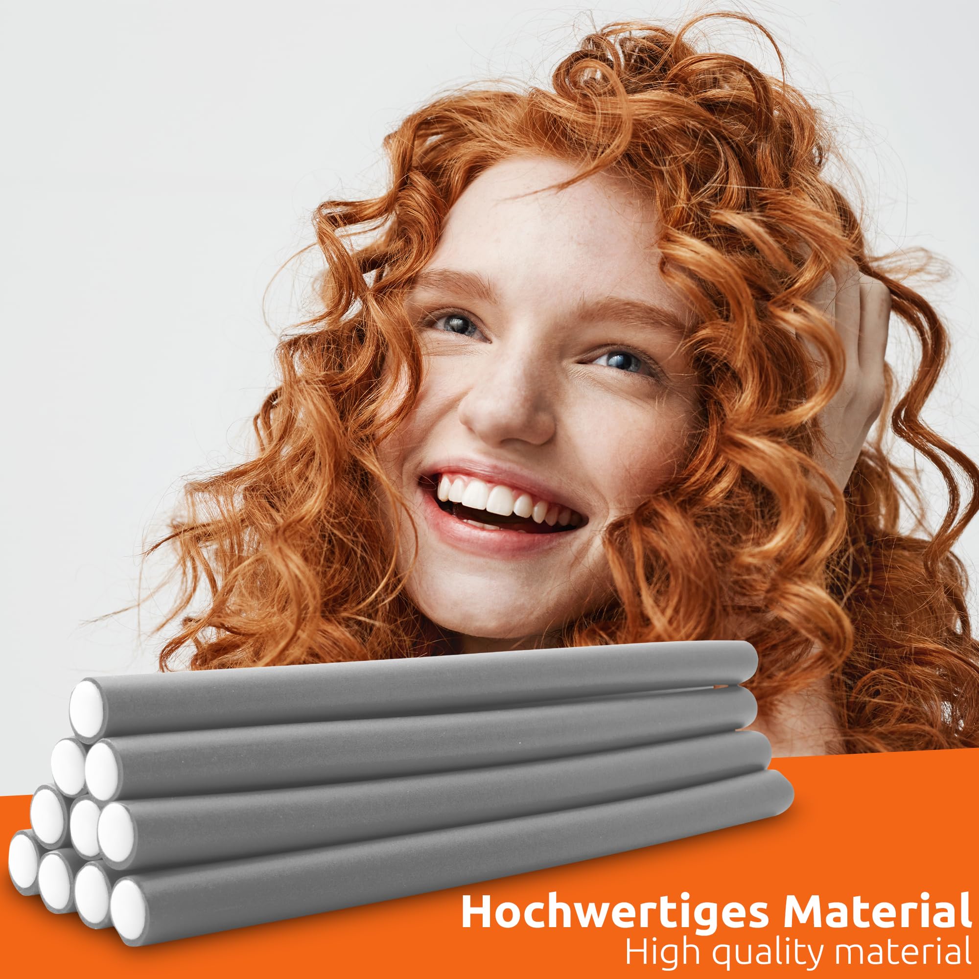 ECENCE Bigodini Flessibili Senza Calore 10pz Grigio