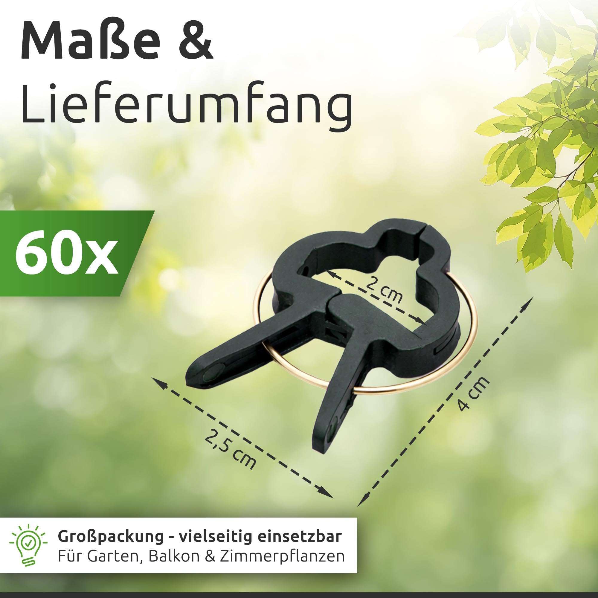 ECENCE clip piante pomodori 60 pezzi misura M verdi