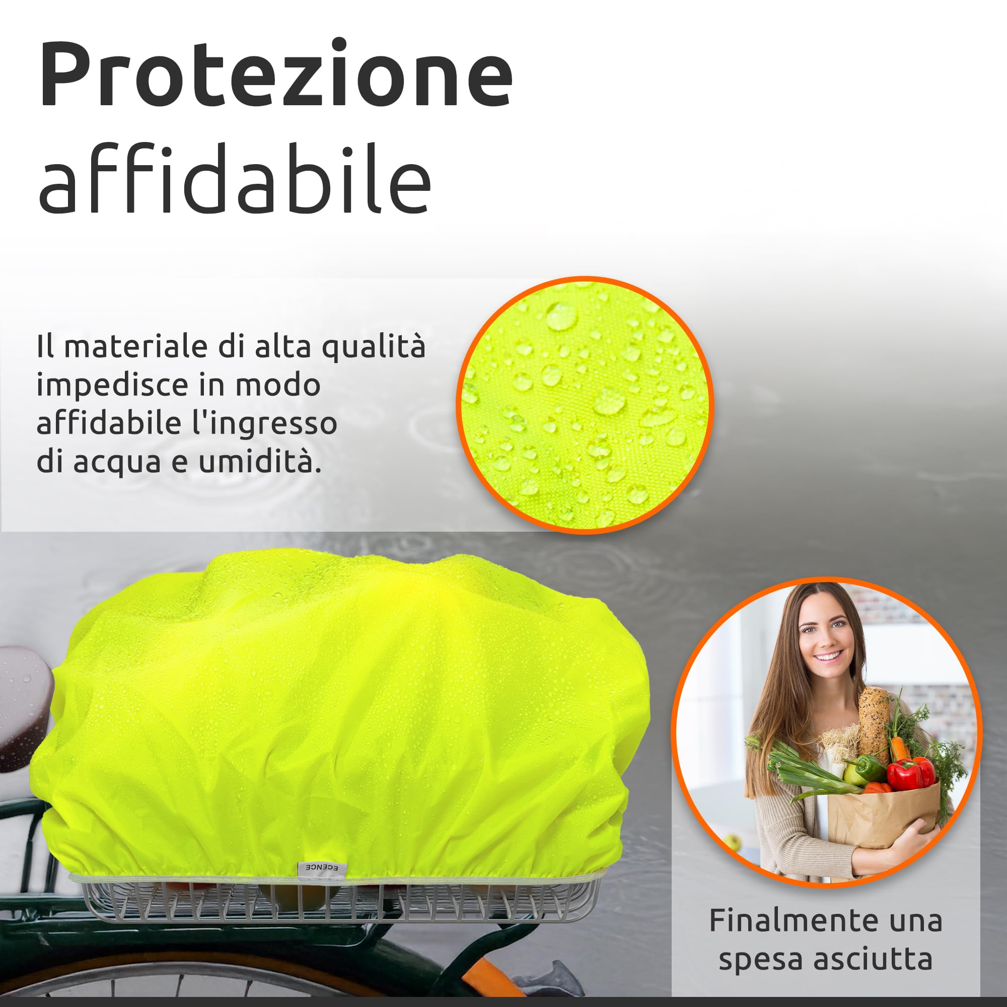 ECENCE Copertura antipioggia cestino bici impermeabile