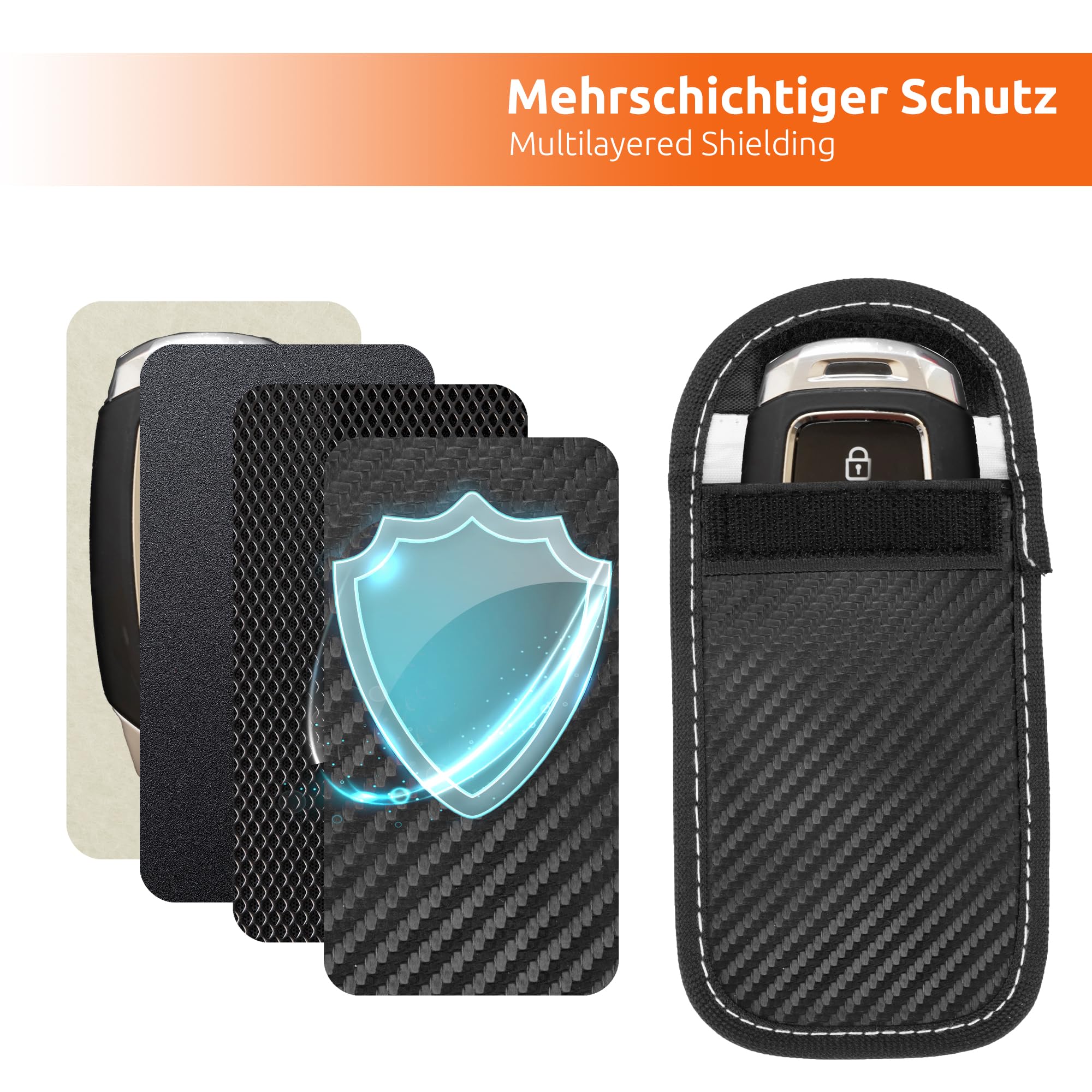 ECENCE Custodia Chiave Auto RFID Keyless Nera Antifurto