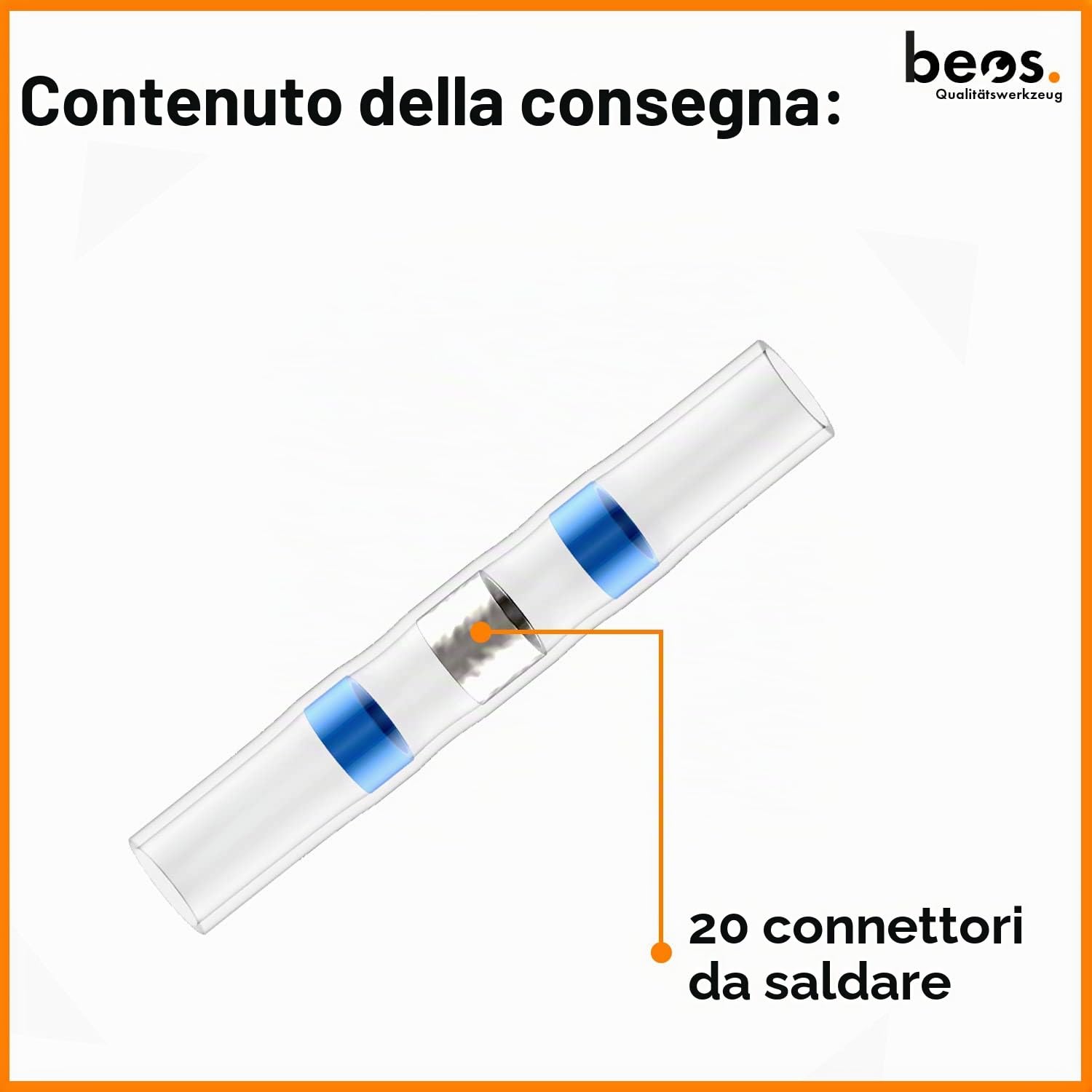 BEOS Connettori a Saldare 20x Cavo Perimetrale Robot Tosaerba Stagni