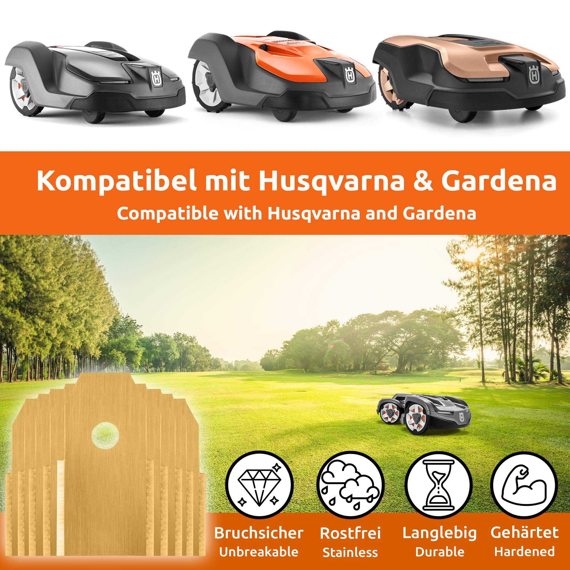 ECENCE Lame ricambio robot rasaerba 30 pezzi titanio