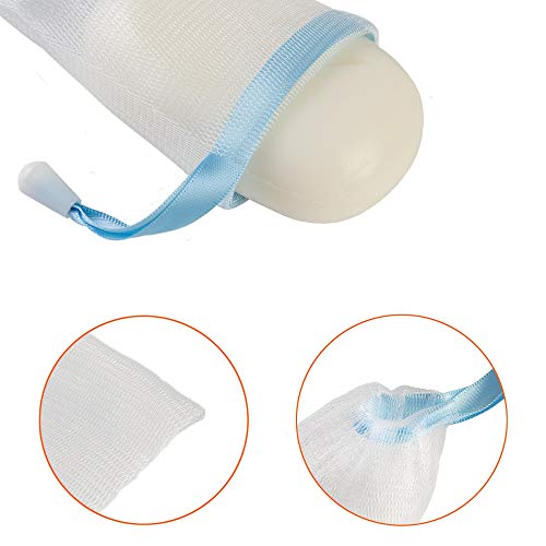 ECENCE Sacchetti Sapone Rete Nylon 5 Pezzi 15x8,5 cm