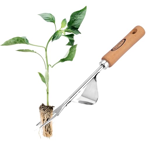 ECENCE Estirpatore erbacce manuale acciaio inox manico legno