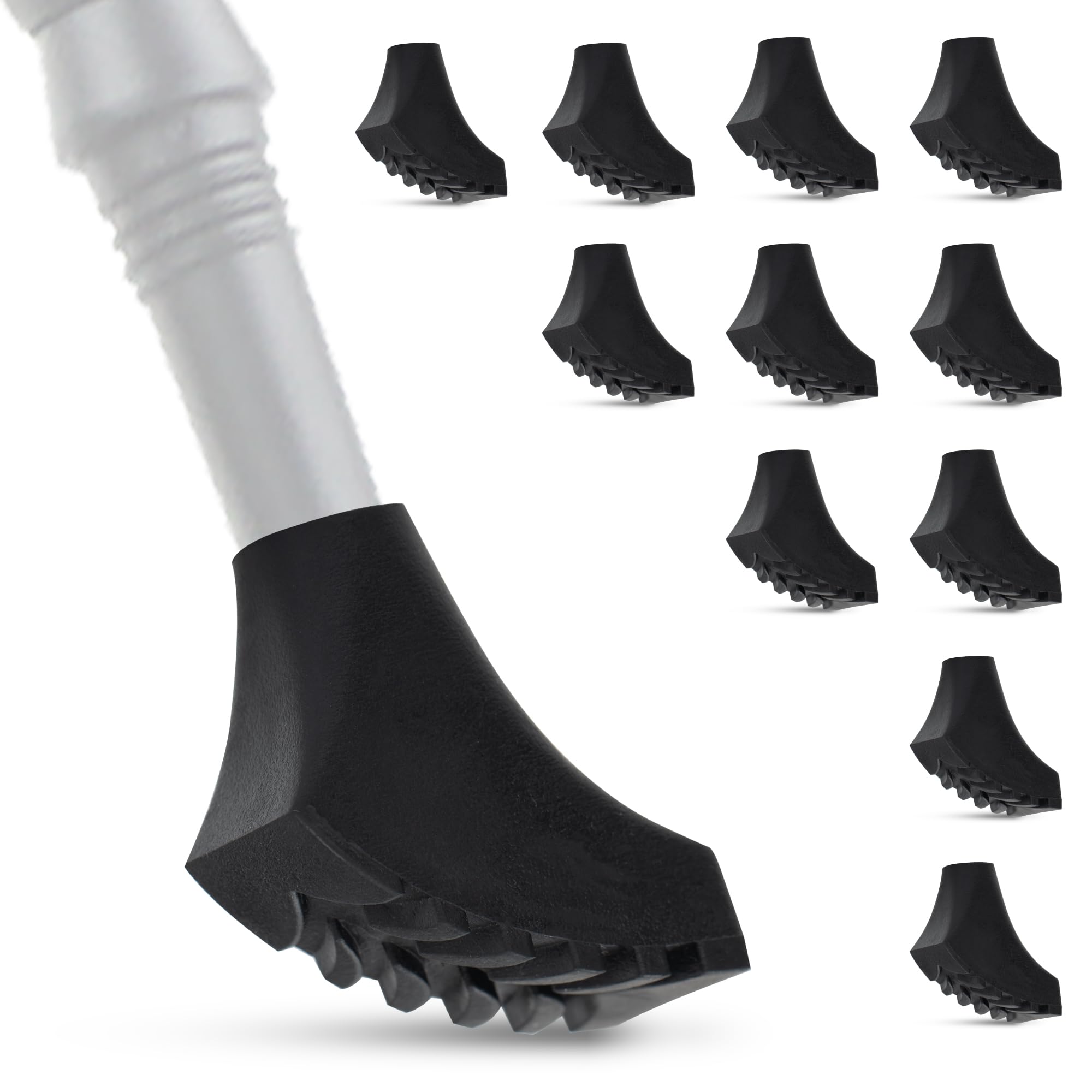 ECENCE Asphalt puntali gomma nordic walking 12pz antiscivolo