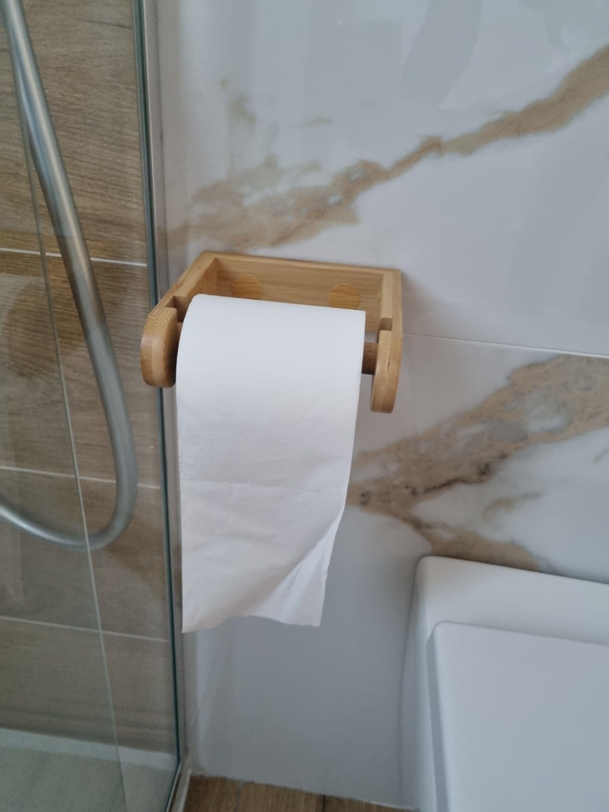 ECENCE Model 2 Portarotolo Bambù Adesivo Senza Fori