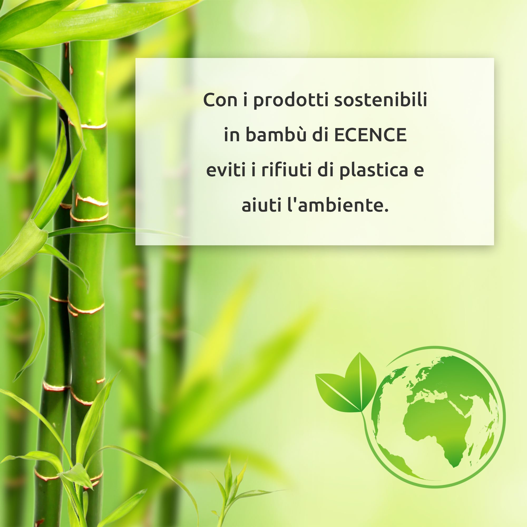 ECENCE fermaporta bambù set 4 pezzi antiscivolo