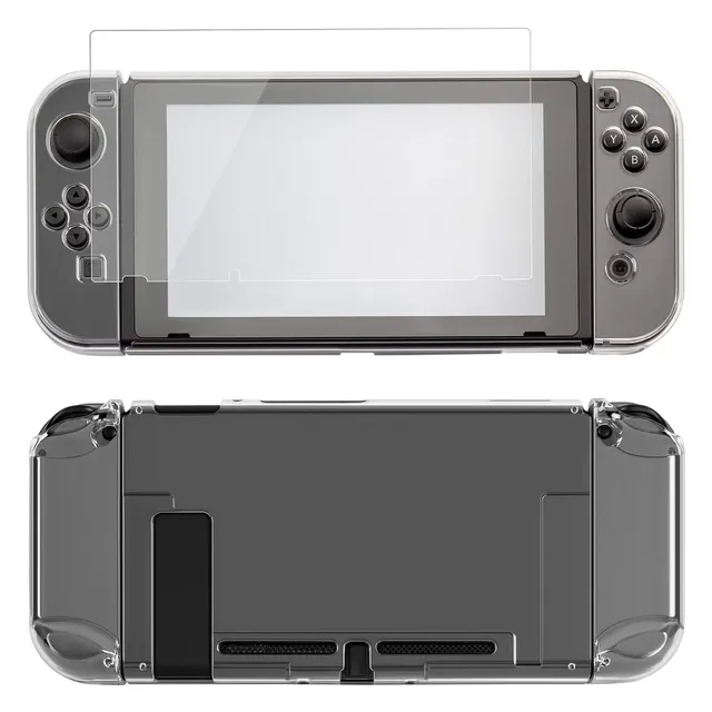 ECENCE Hardcase Custodia Trasparente per Nintendo Switch + Vetro