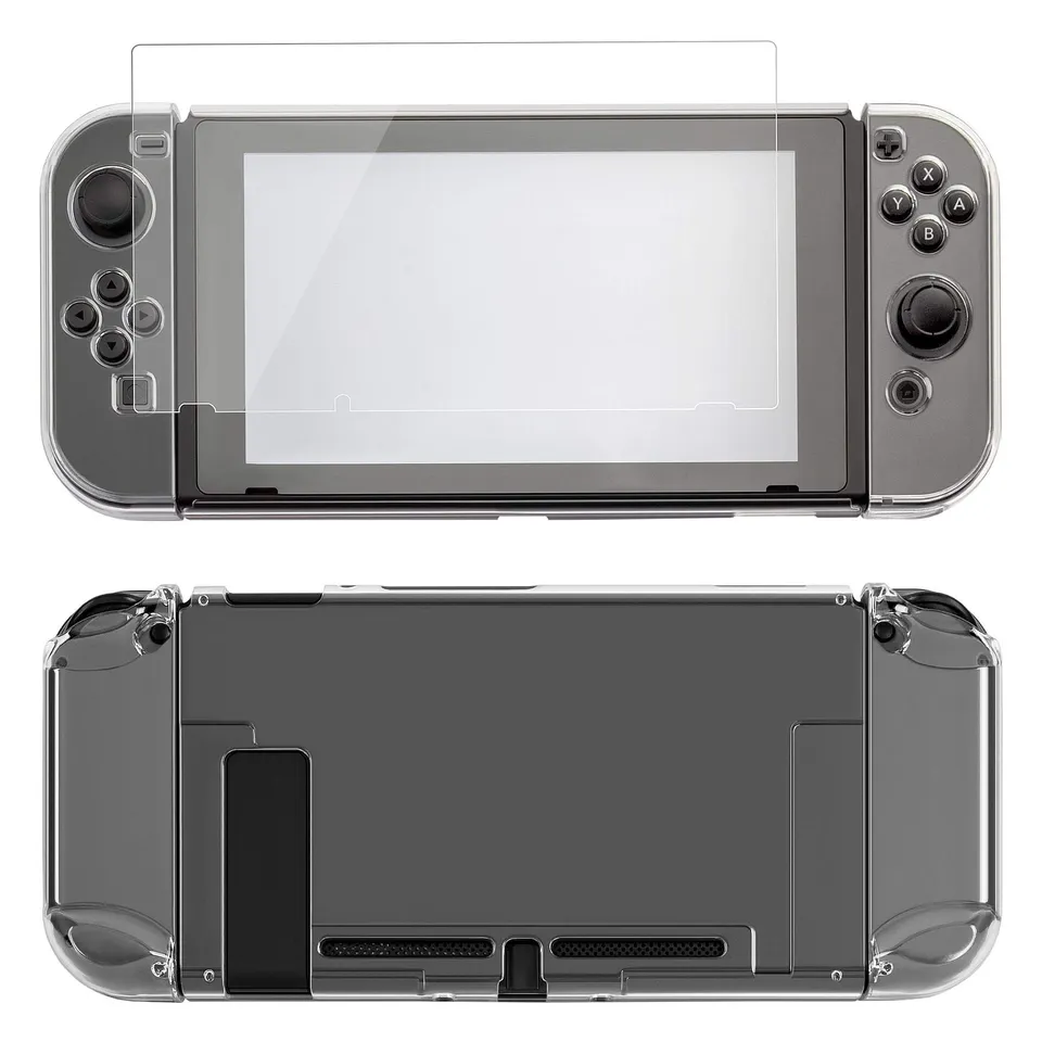 ECENCE Hardcase Custodia Trasparente per Nintendo Switch + Vetro