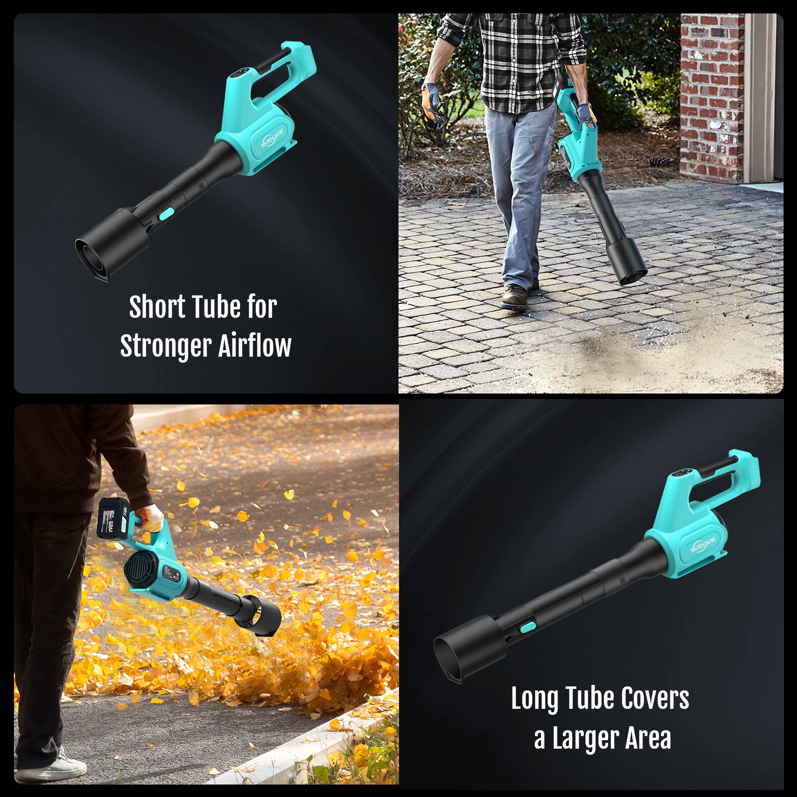 Yardcare Soffiatore Foglie a Batteria 460CFM turbo display LED