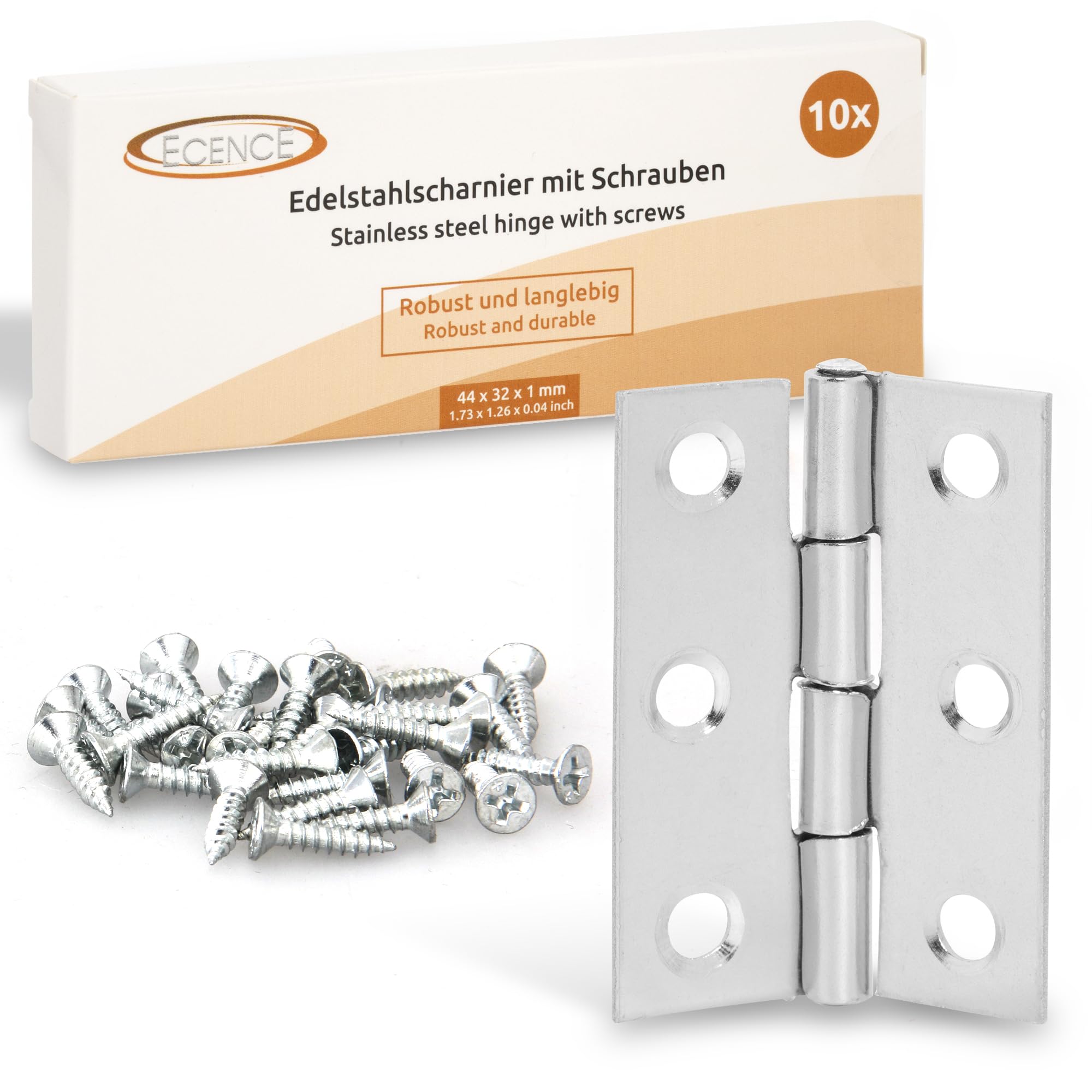 ECENCE cerniere acciaio inox 44x32mm 10pz con viti
