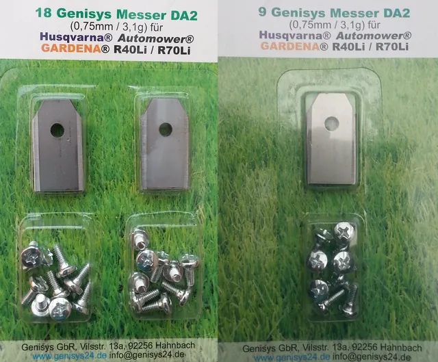 Genisys Lame Ricambio Robot Tosaerba 27 Pezzi 0,75 mm Inox