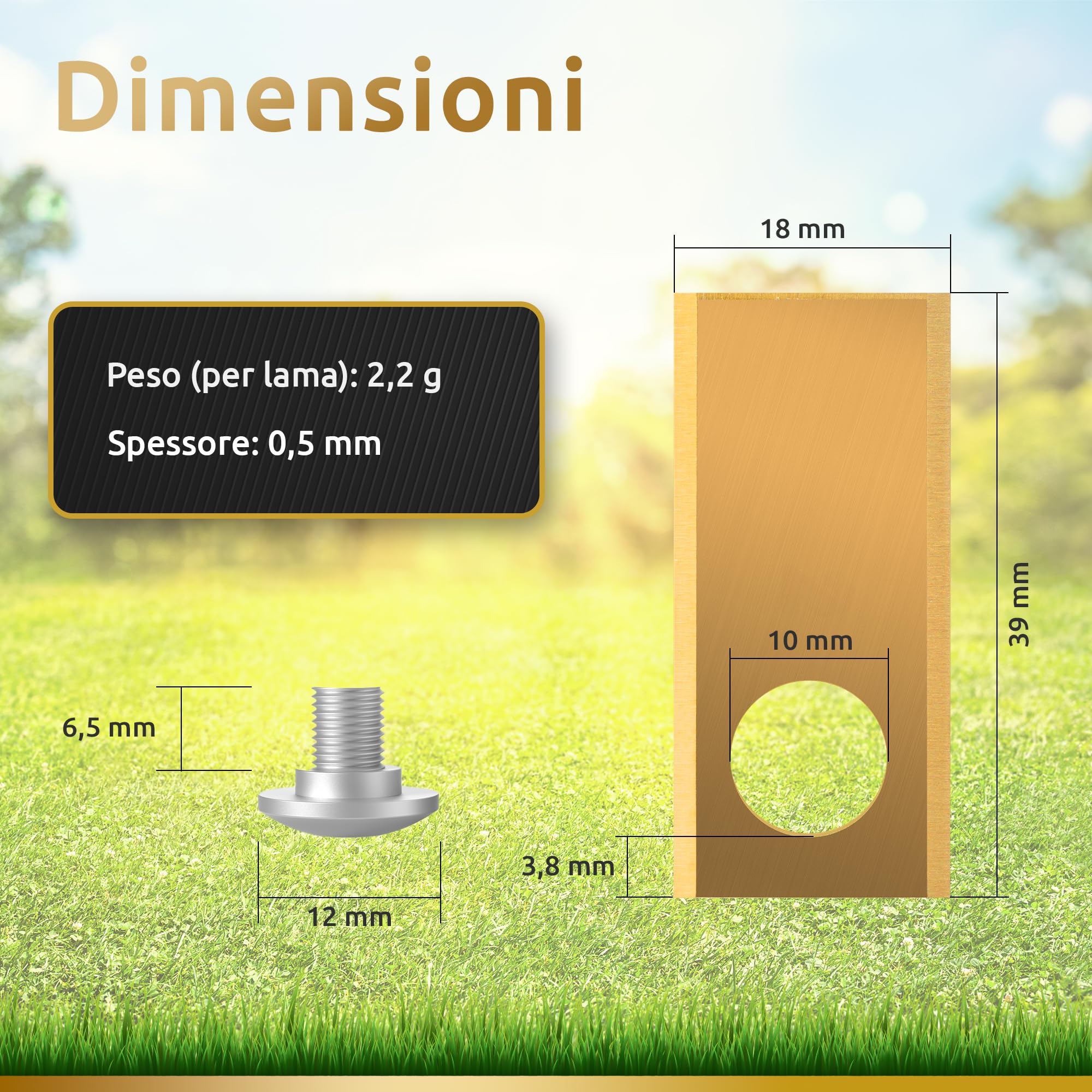 ECENCE Titan lame robot tagliaerba 30 pezzi titanio Miimo
