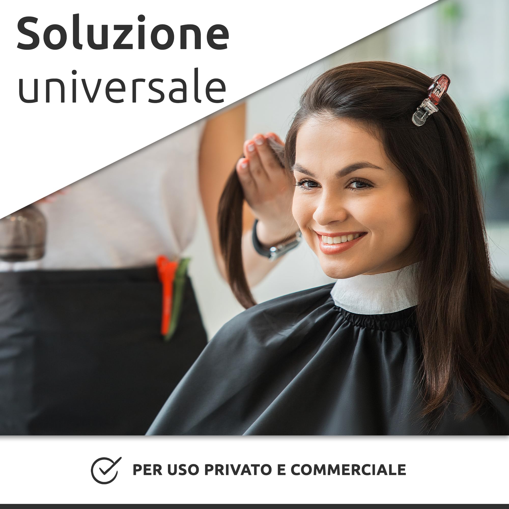 ECENCE Mantella parrucchiere nero 150x120cm mantella idrorepellente