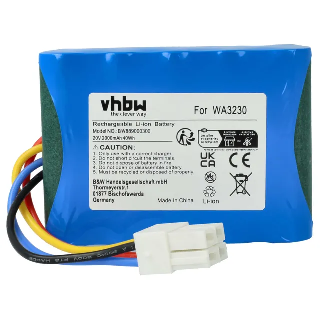 vhbw LBF2025 batteria robot rasaerba 2000mAh 20V Li-Ion