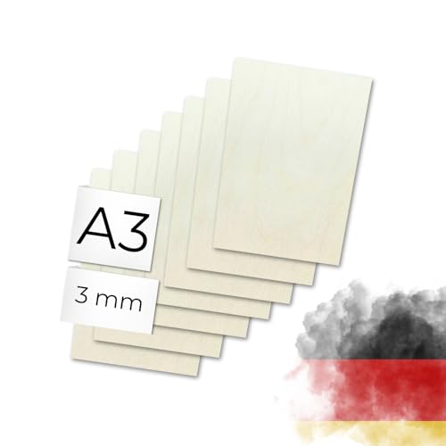 Genisys Pannelli Betulla Laser 3 mm A3 10 Pezzi Levigati