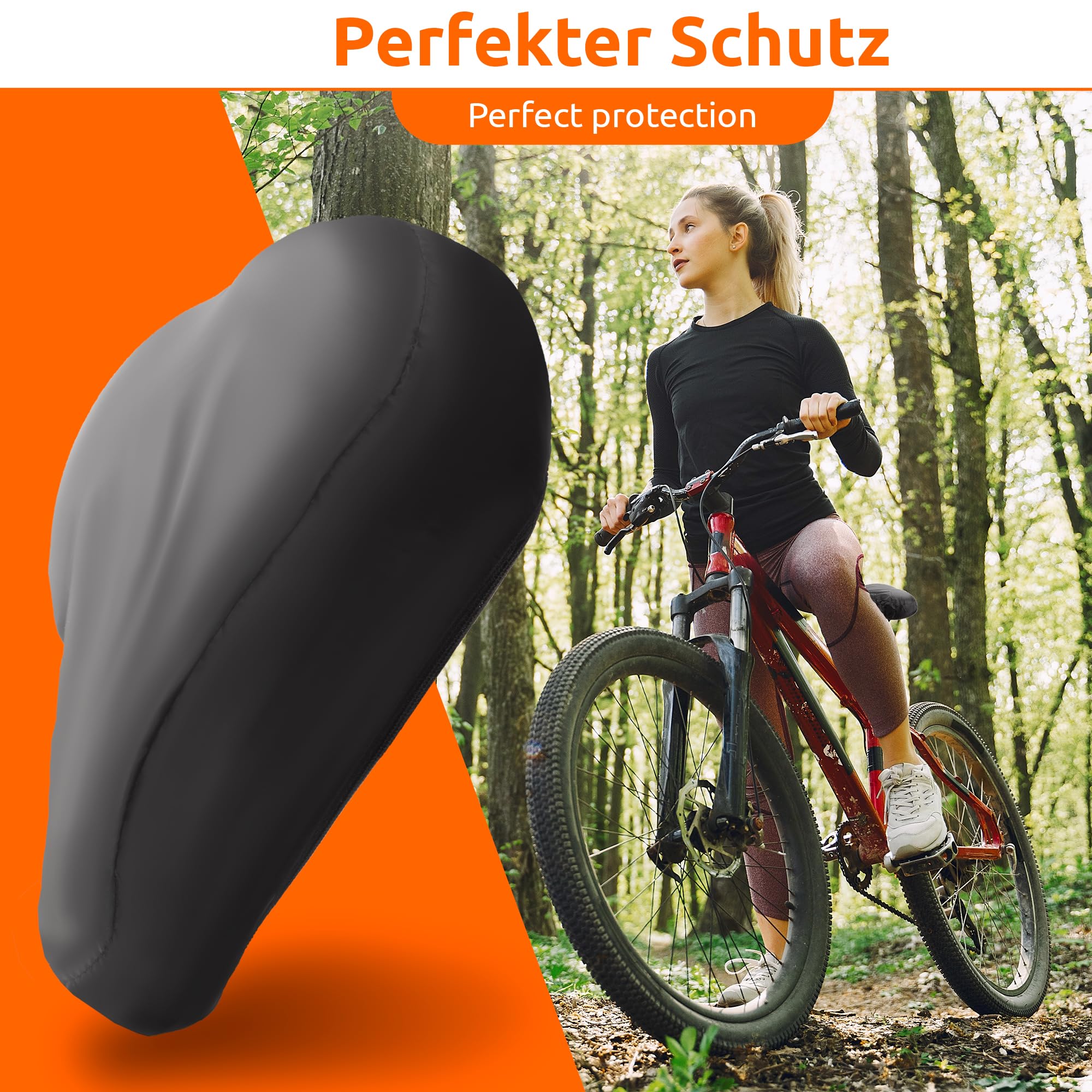 ECENCE coprisella bici impermeabile set 2 pezzi nero giallo