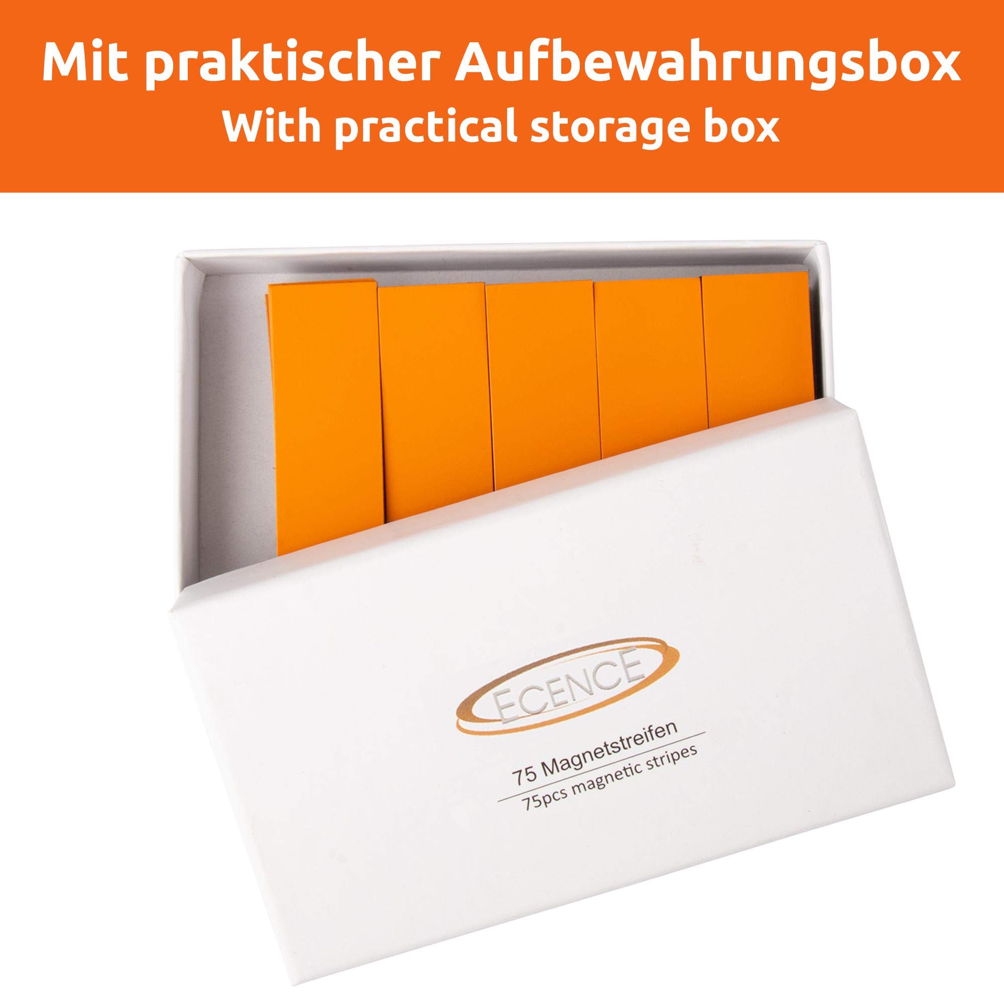 Ecence Etichette Magnetiche Scrivibili 60x20 mm Arancione 75 pz