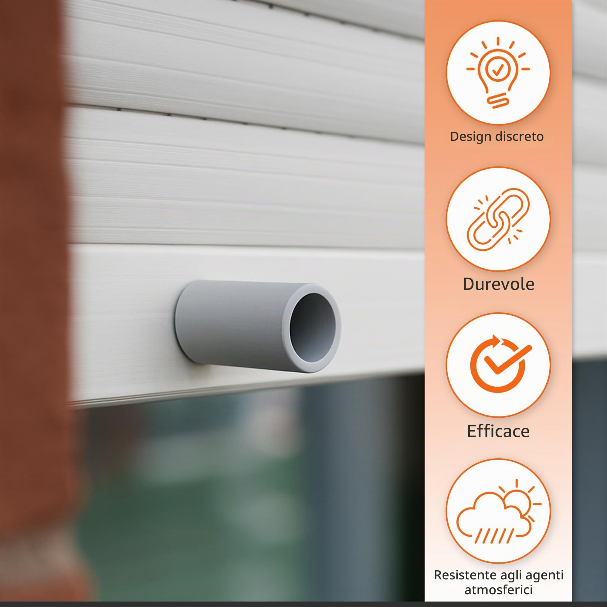 ECENCE Tappi tapparelle grigio 8 pezzi fermo finecorsa 40mm
