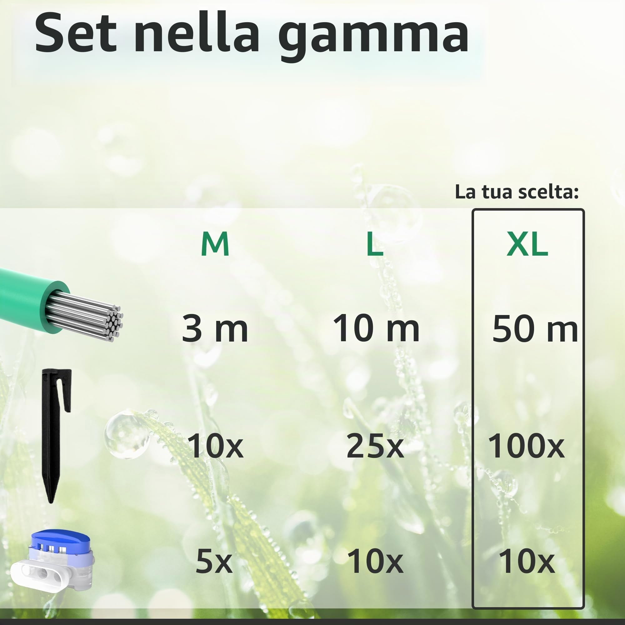 ECENCE Kit Cavo Perimetrale 50m Riparazione 100 Picchetti