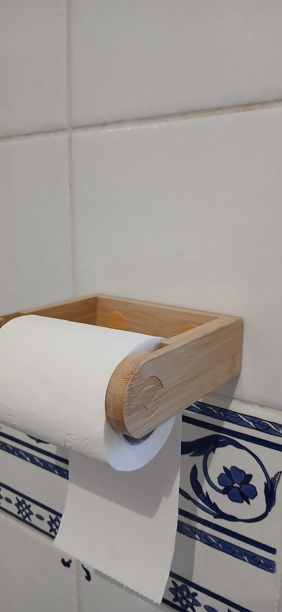 ECENCE Model 2 Portarotolo Bambù Adesivo Senza Fori