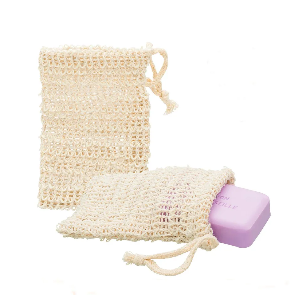 ECENCE Sacchetti Sapone Sisal 14x9 cm 2 Pezzi Esfolianti