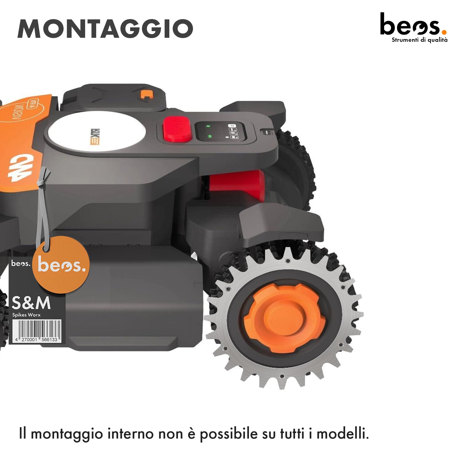 Beos Punte Trazione Robot Tosaerba Worx S M Inox 12 Pezzi