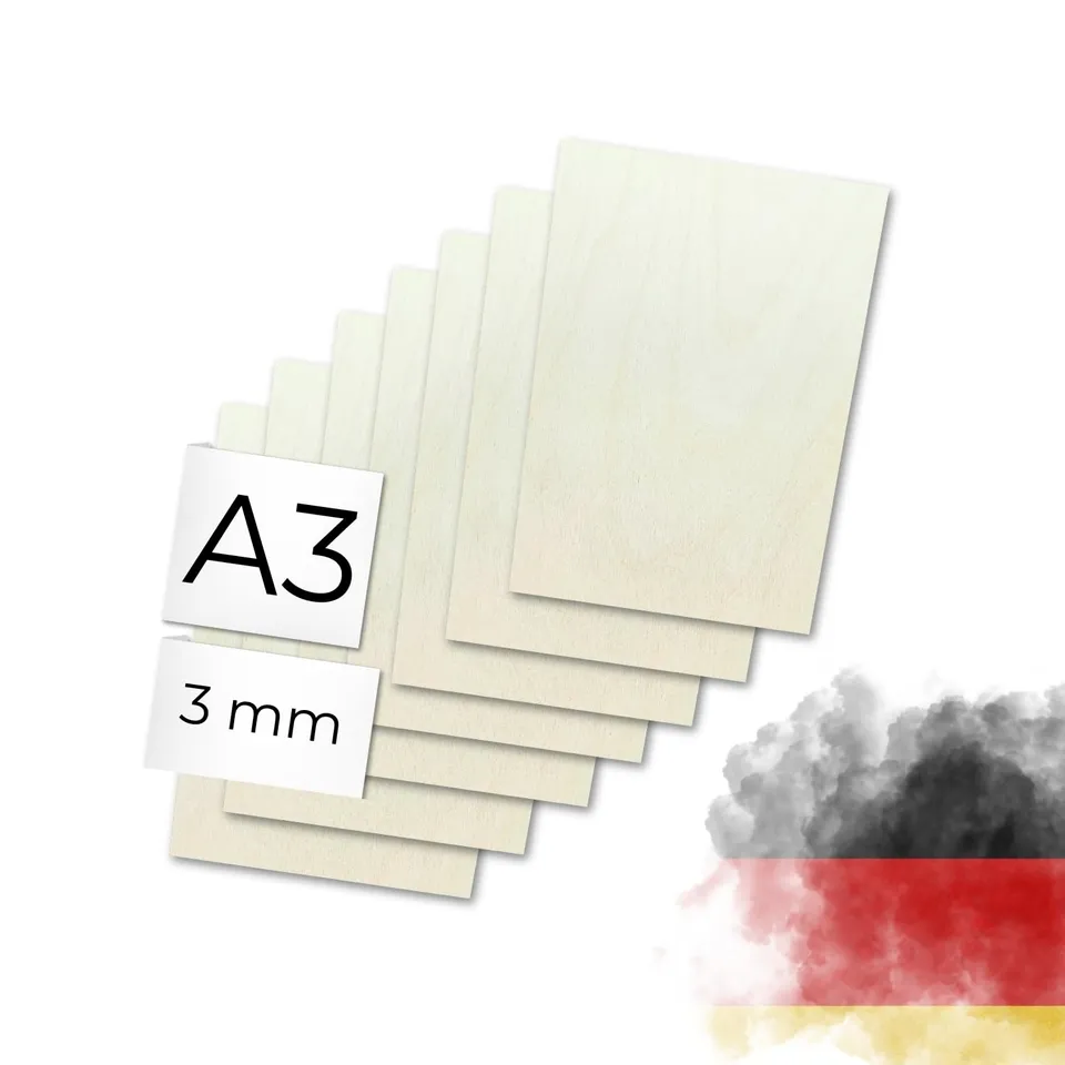 Genisys Pannelli Betulla Laser 3 mm A3 10 Pezzi Levigati
