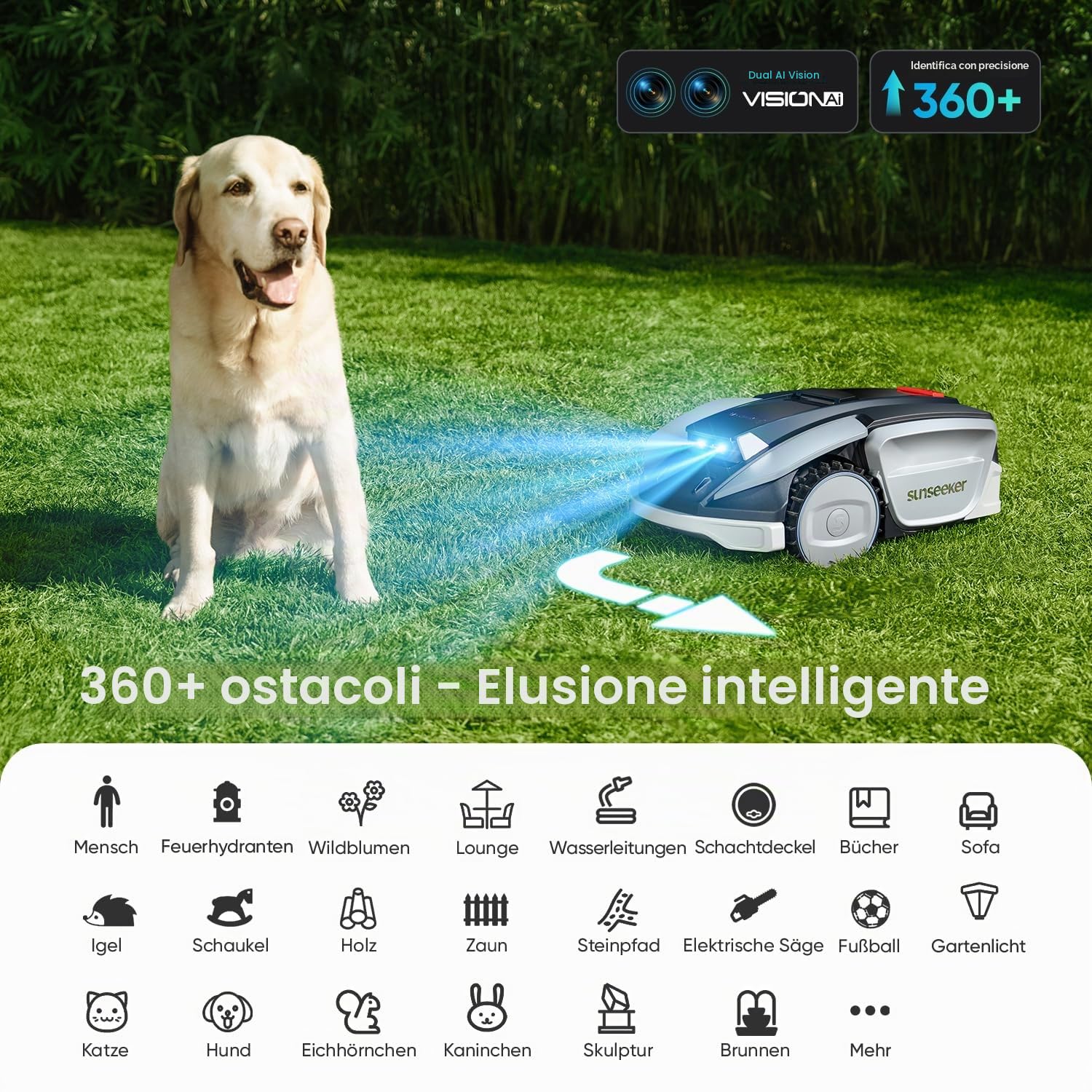 Sunseeker Elite S5 AWD robot rasaerba 1600 m² senza filo