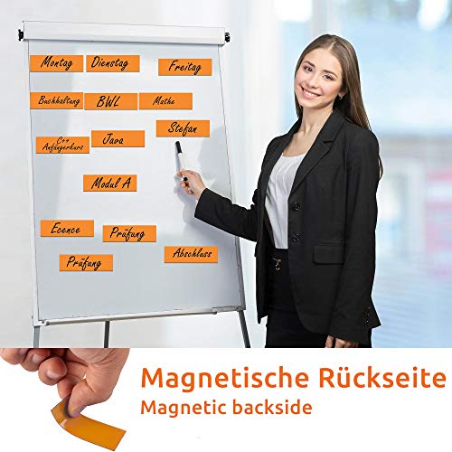 Ecence Etichette Magnetiche Scrivibili 60x20 mm Arancione 75 pz