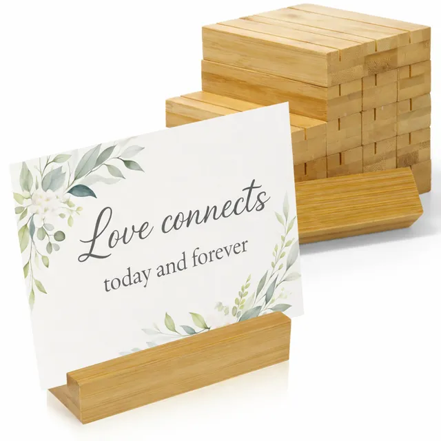 ECENCE segnaposto legno bambù portafoto 20 pz matrimonio