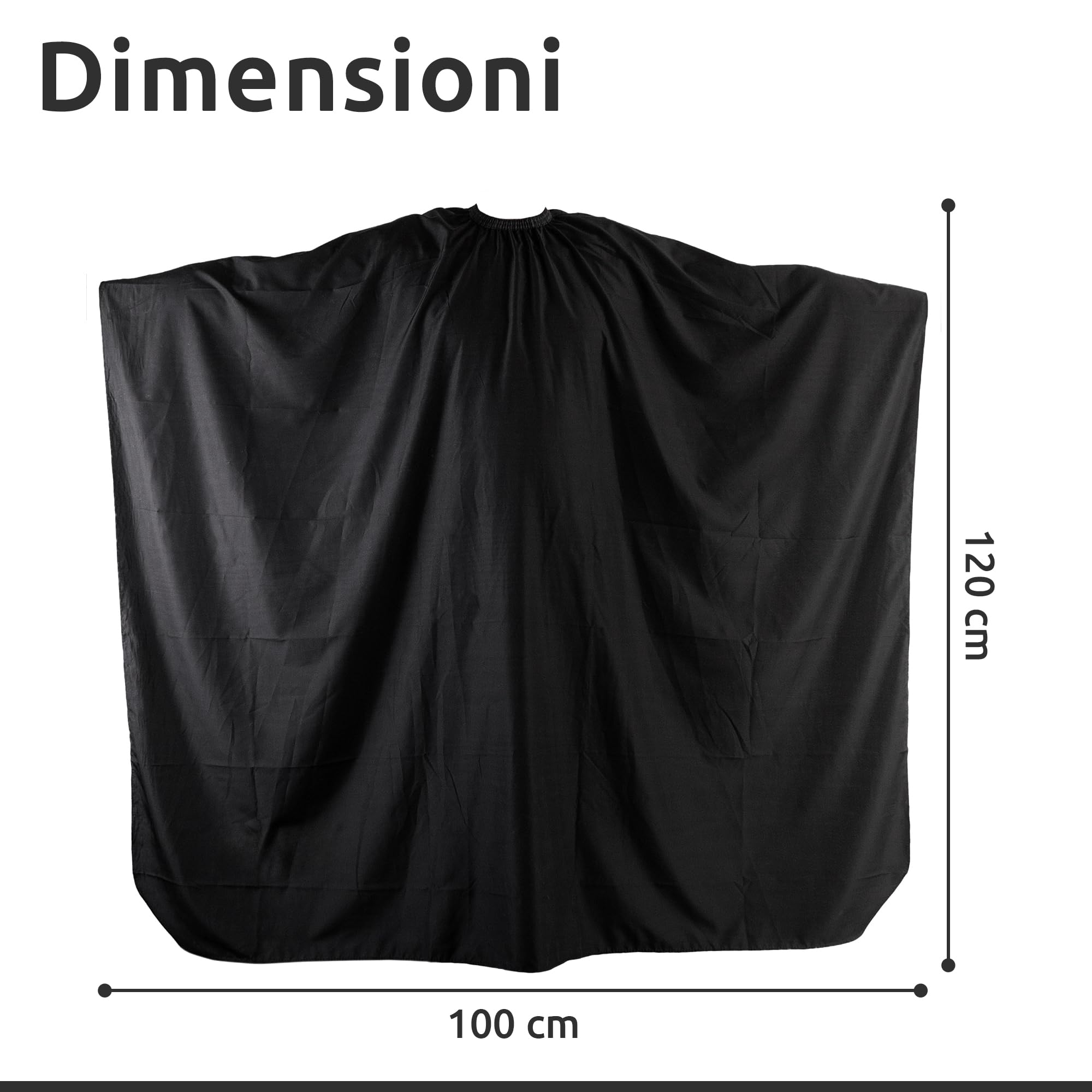 ECENCE Mantella Parrucchiere con Gancio Nera 120x100cm Leggera