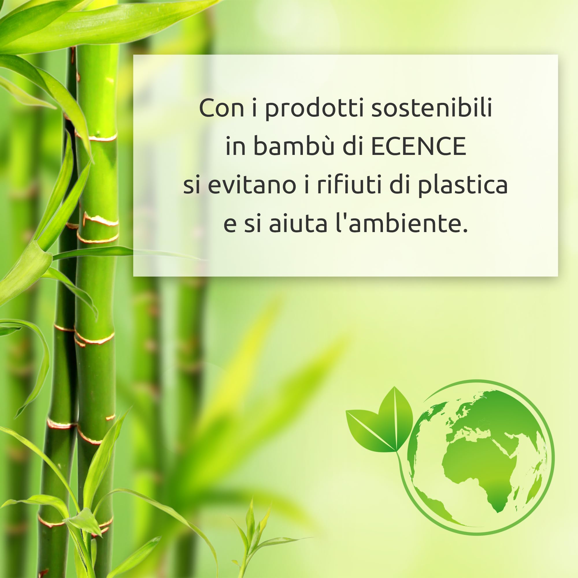 ECENCE Model 2 Portarotolo Bambù Adesivo Senza Fori