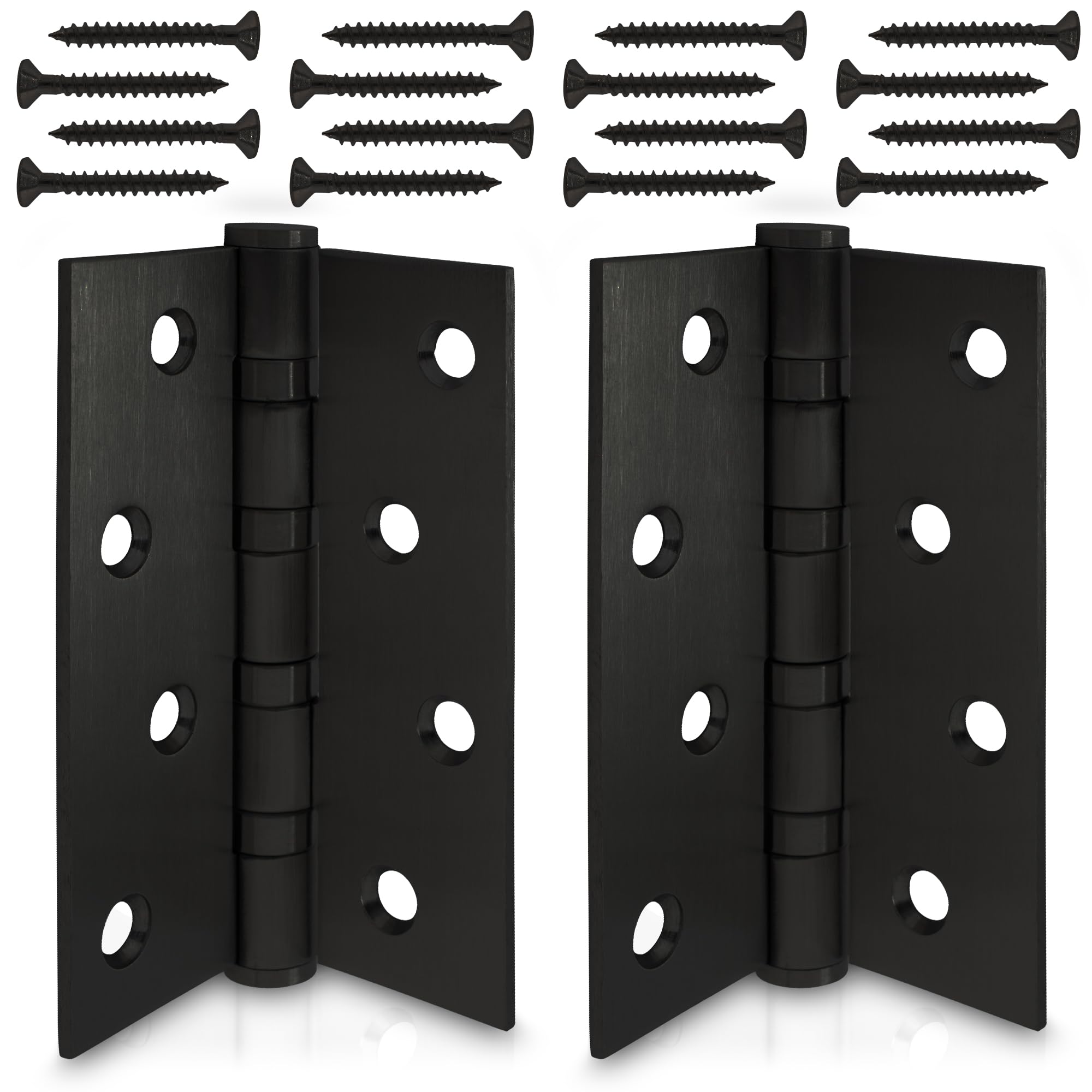 ECENCE Cerniere Porte Acciaio Inox 304 V2A Nere 2 Pezzi
