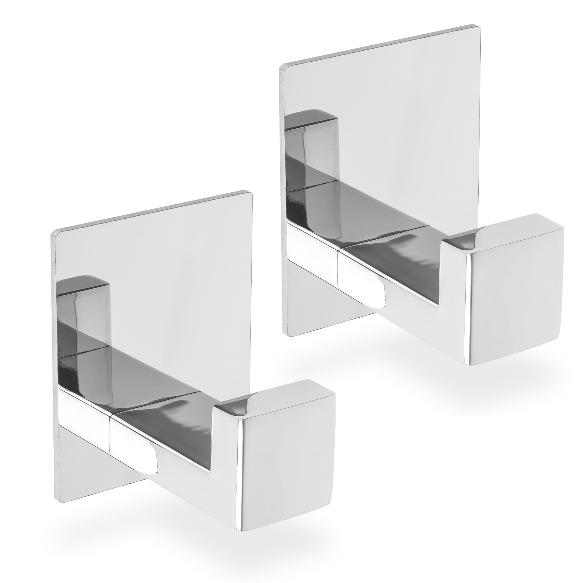 ECENCE Ganci Adesivi Acciaio Inox Cromo 2 Pezzi Antiruggine