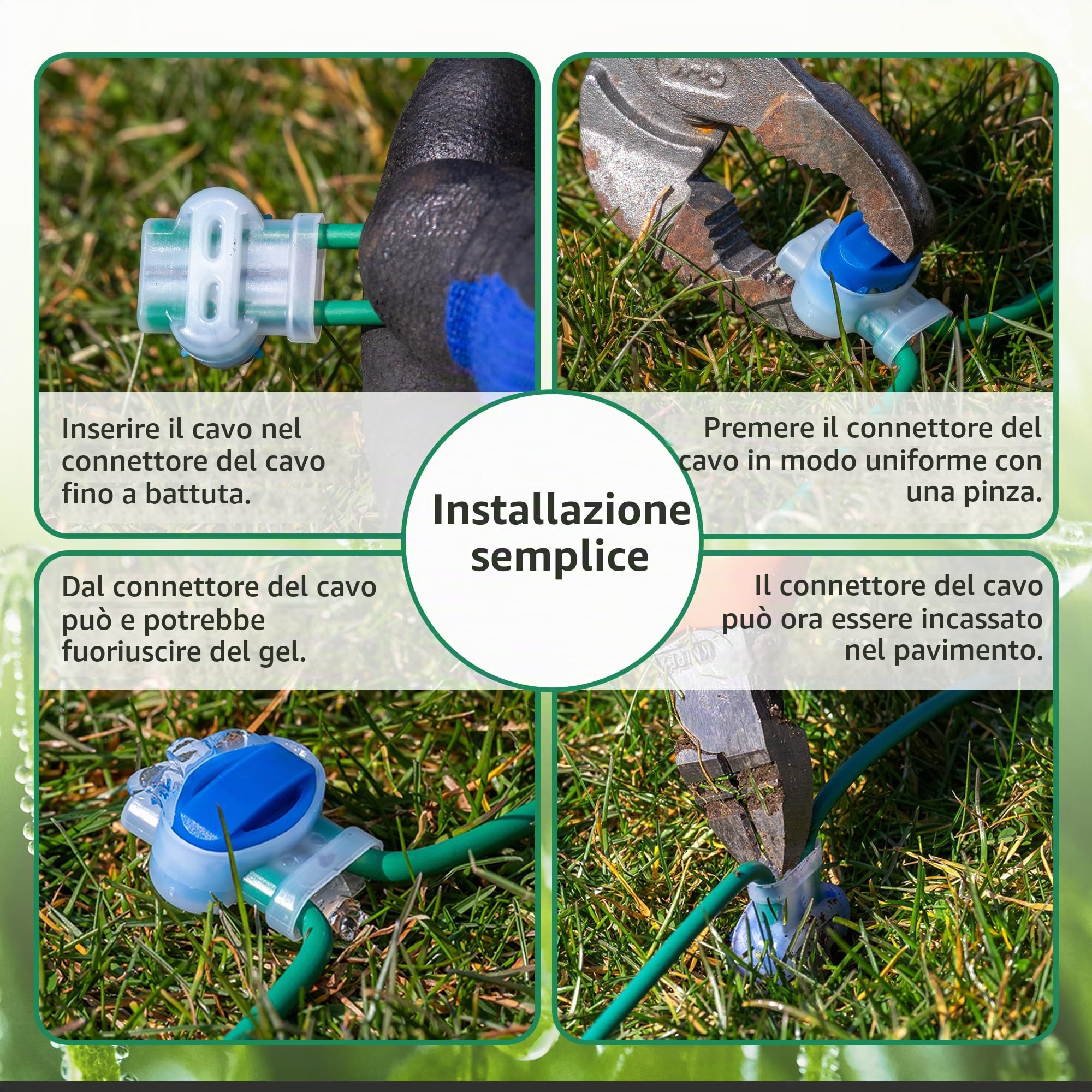 ECENCE Kit Cavo Perimetrale 50m Riparazione 100 Picchetti