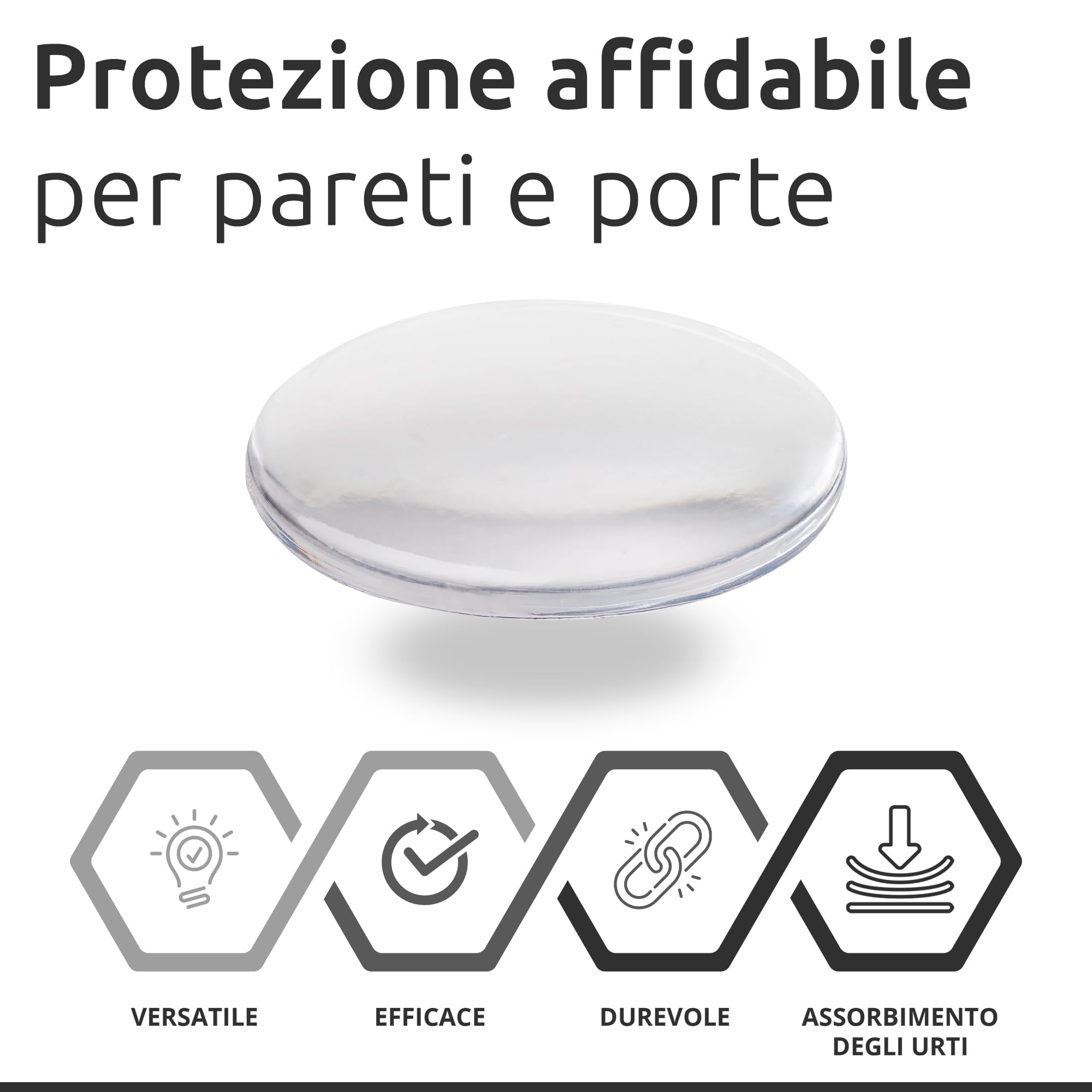 ECENCE fermaporta adesivi trasparenti 50 mm 6 pezzi