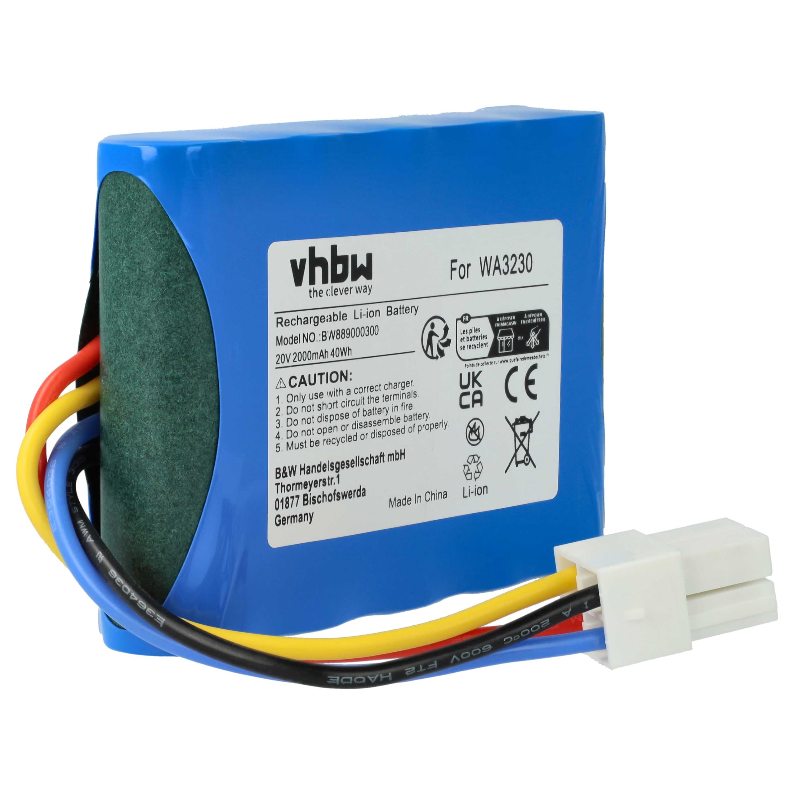 vhbw LBF2025 batteria robot rasaerba 2000mAh 20V Li-Ion