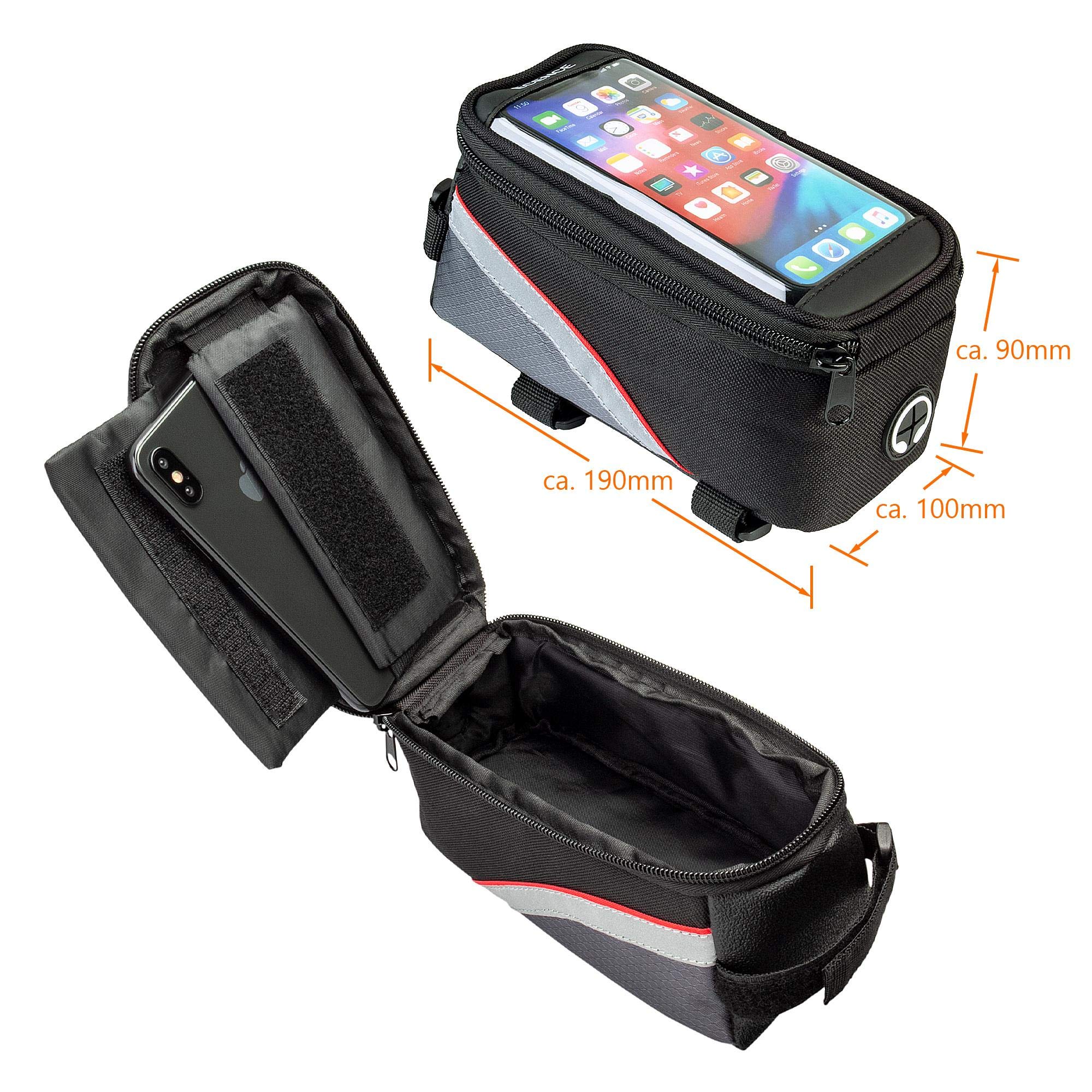 Ecence borsa telaio bici portacellulare impermeabile display touch