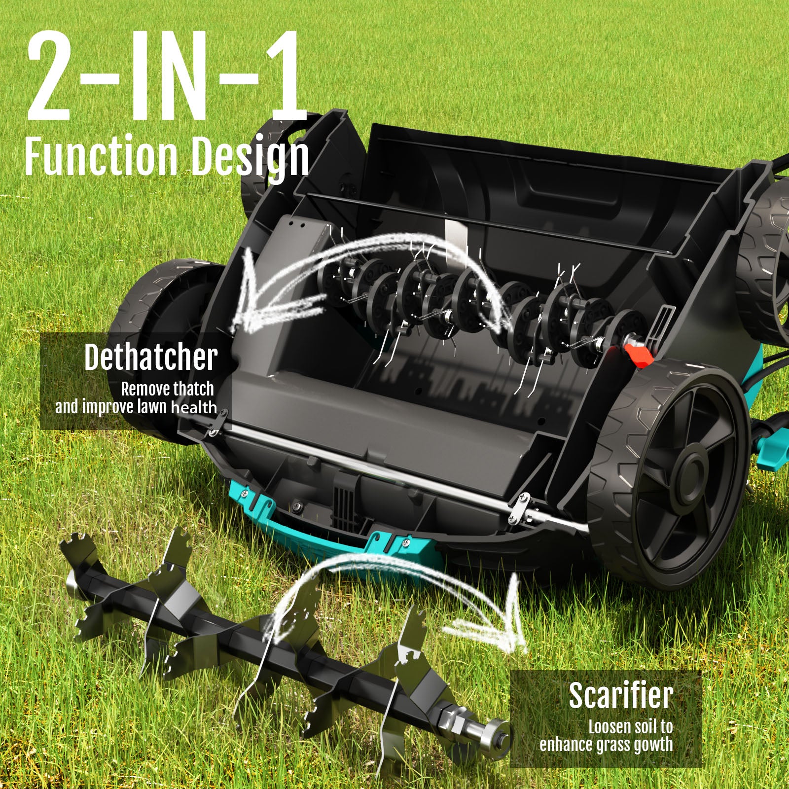 Yardcare Arieggiatore Scarificatore 2in1 16" 45L