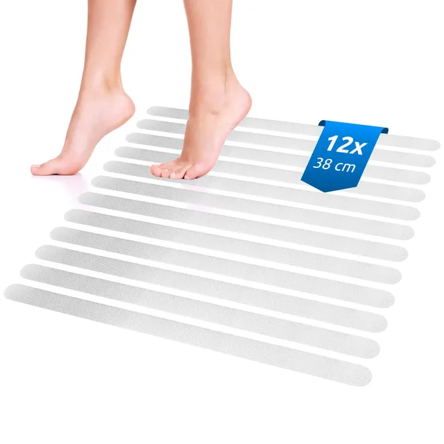 ECENCE Adesivi Antiscivolo Doccia Strisce Trasparenti 12pz