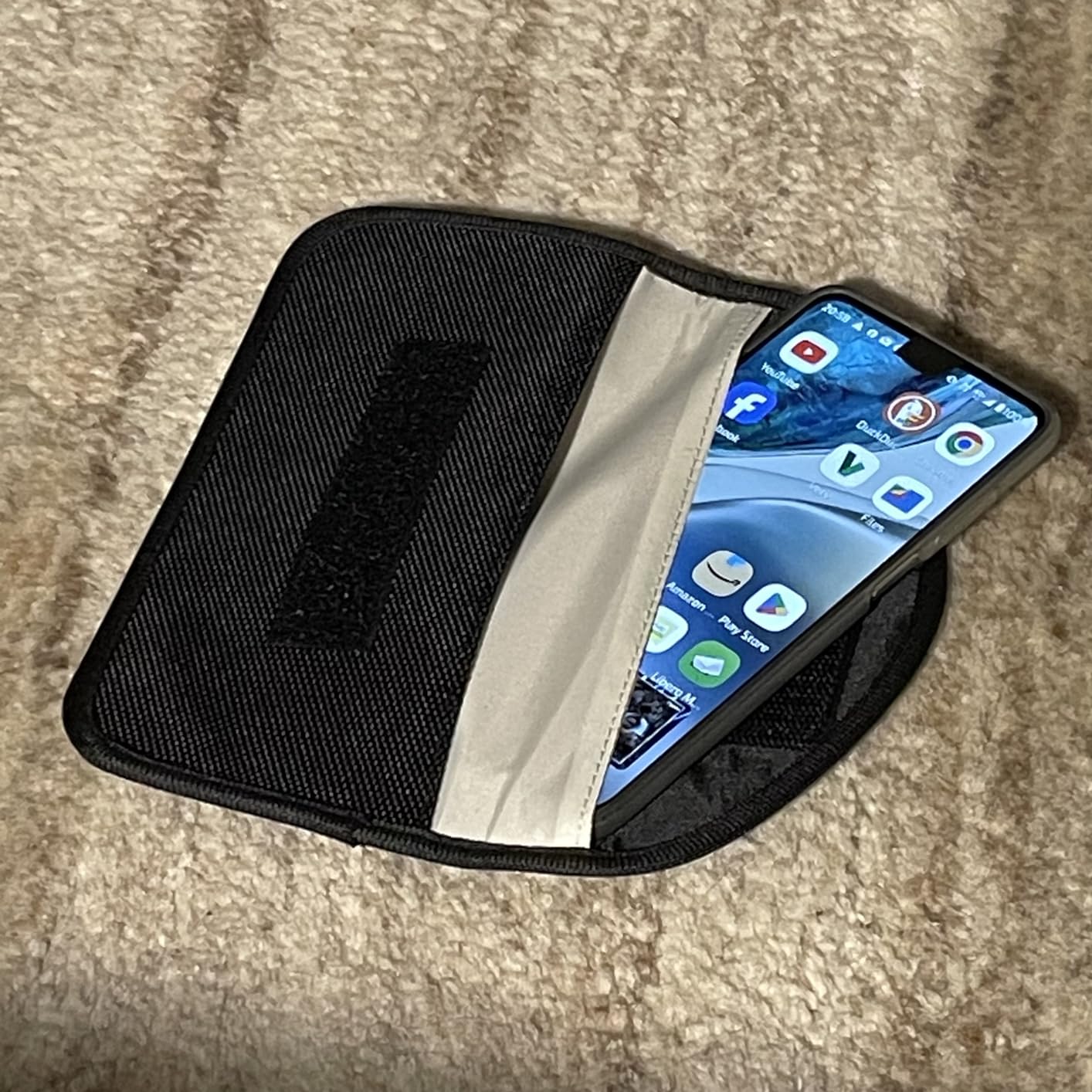 ECENCE Sacchetto Faraday Cellulare e Chiave Auto Nero 2 Pezzi