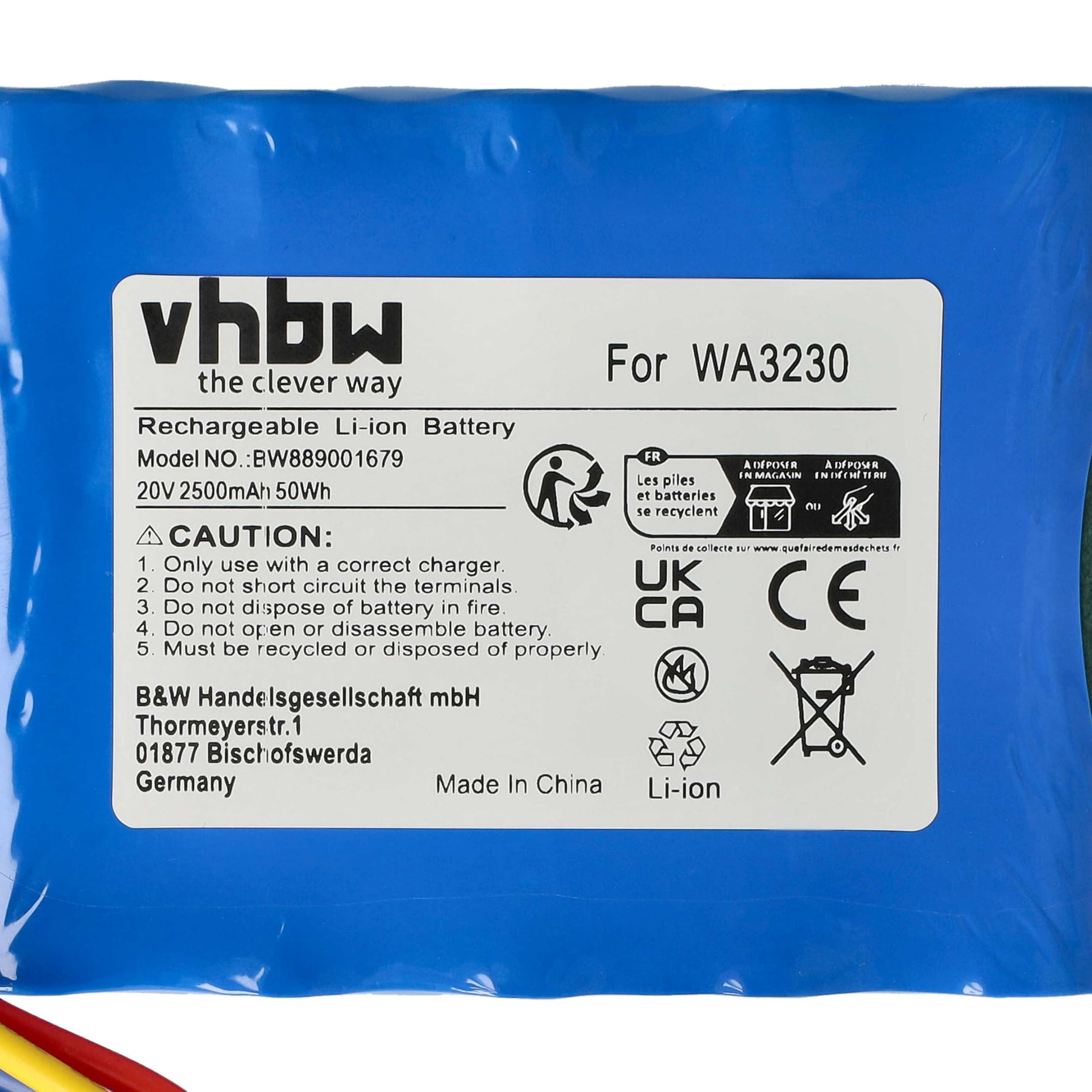 vhbw LBF2025 batteria robot rasaerba 2500mAh 20V Li-Ion