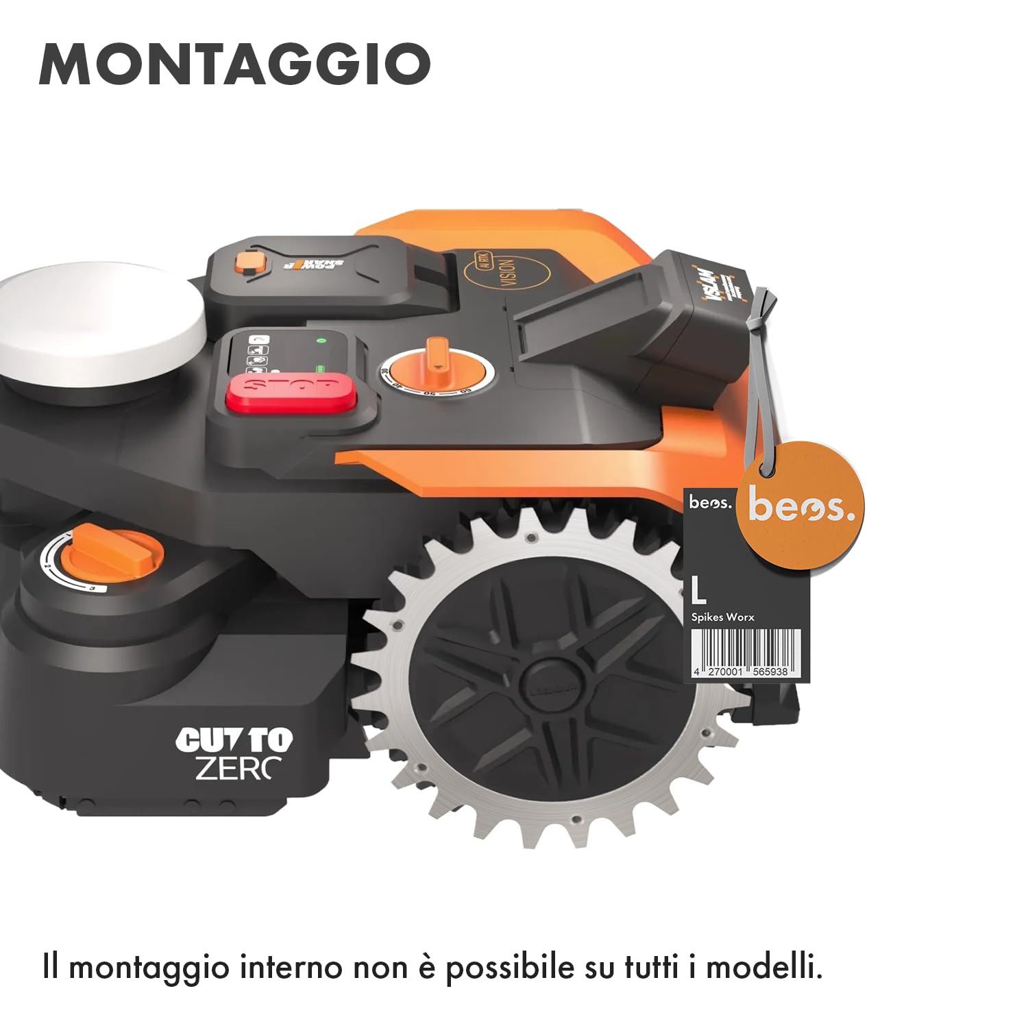 BEOS Punte Acciaio Inox Worx Landroid L Vision Ruote 12pz