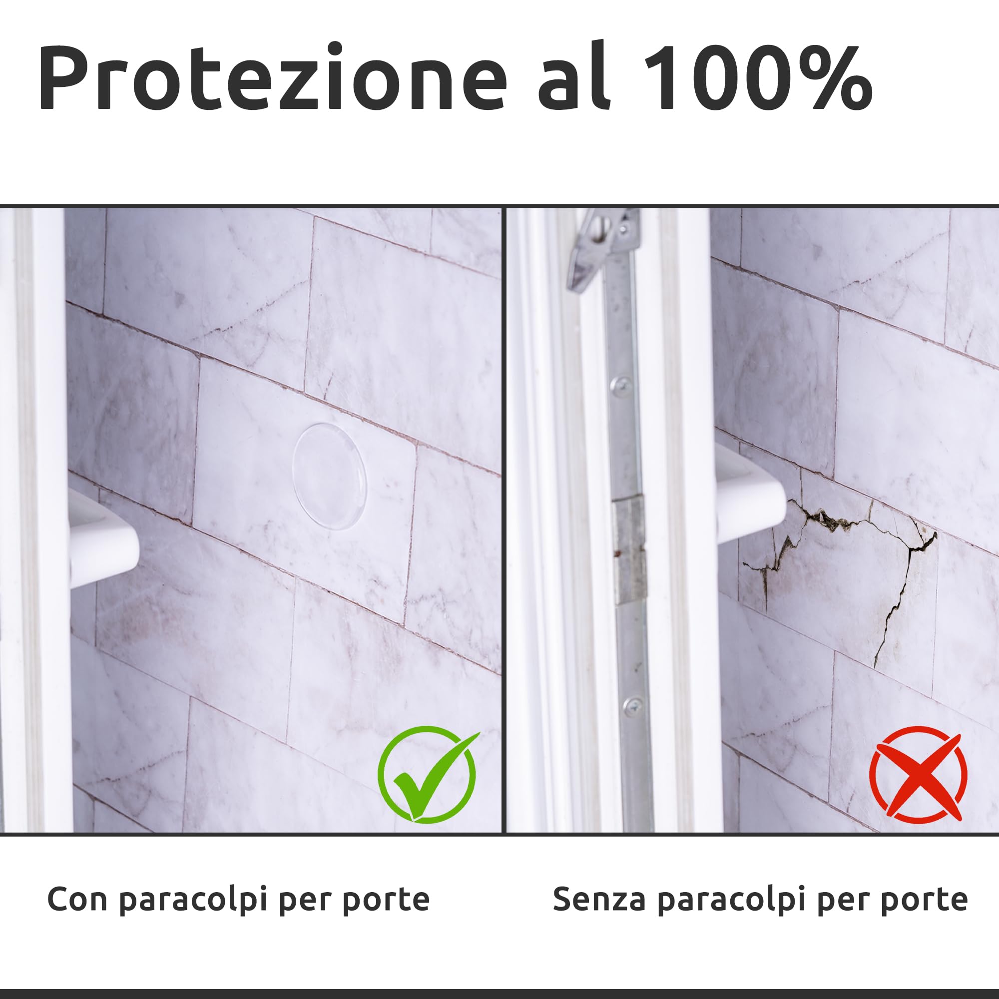 ECENCE fermaporta adesivi trasparenti 50 mm 6 pezzi