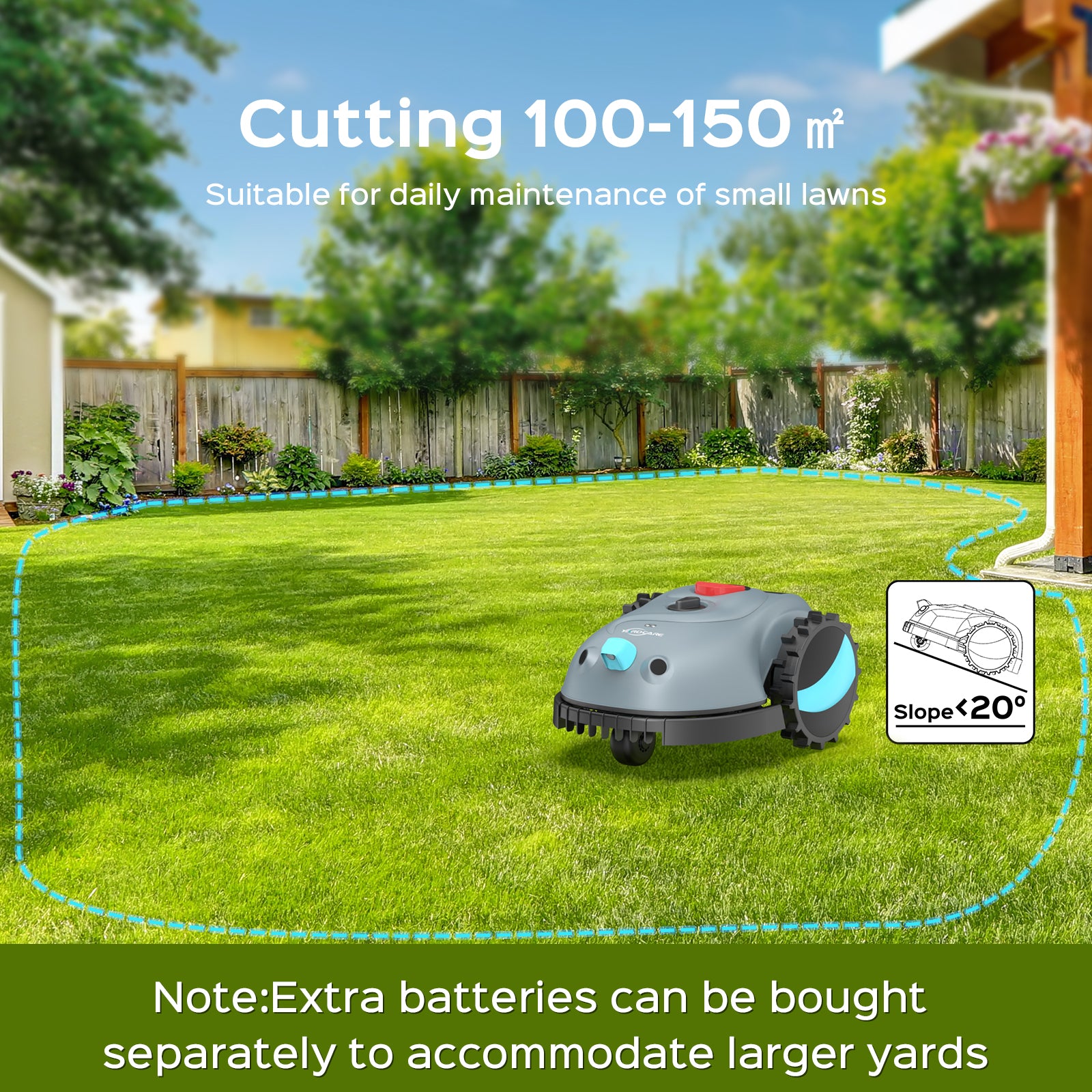 Yardcare V100 robot rasaerba piccolo prato 150mq camera