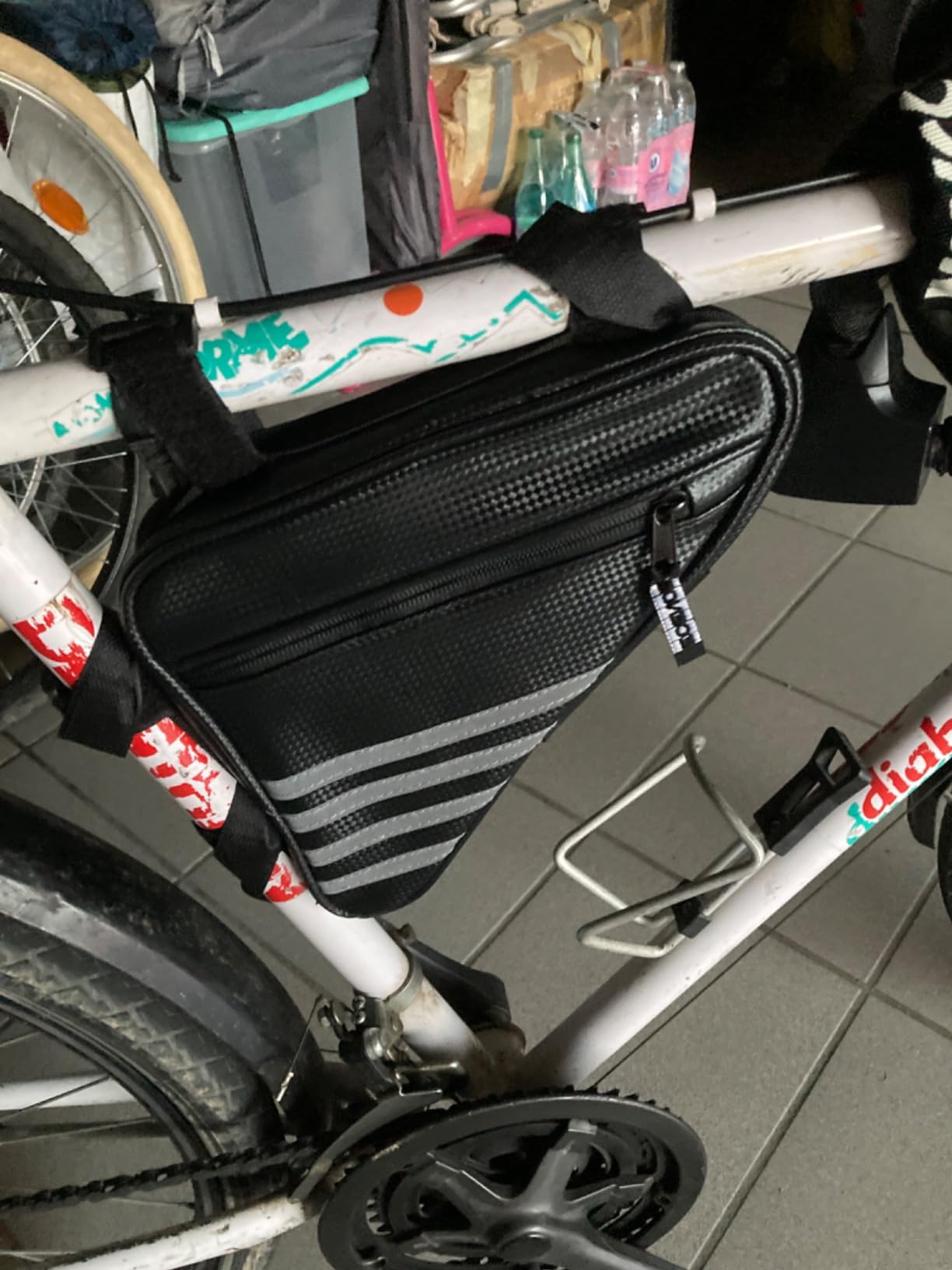 ECENCE borsa telaio bici triangolare nera impermeabile