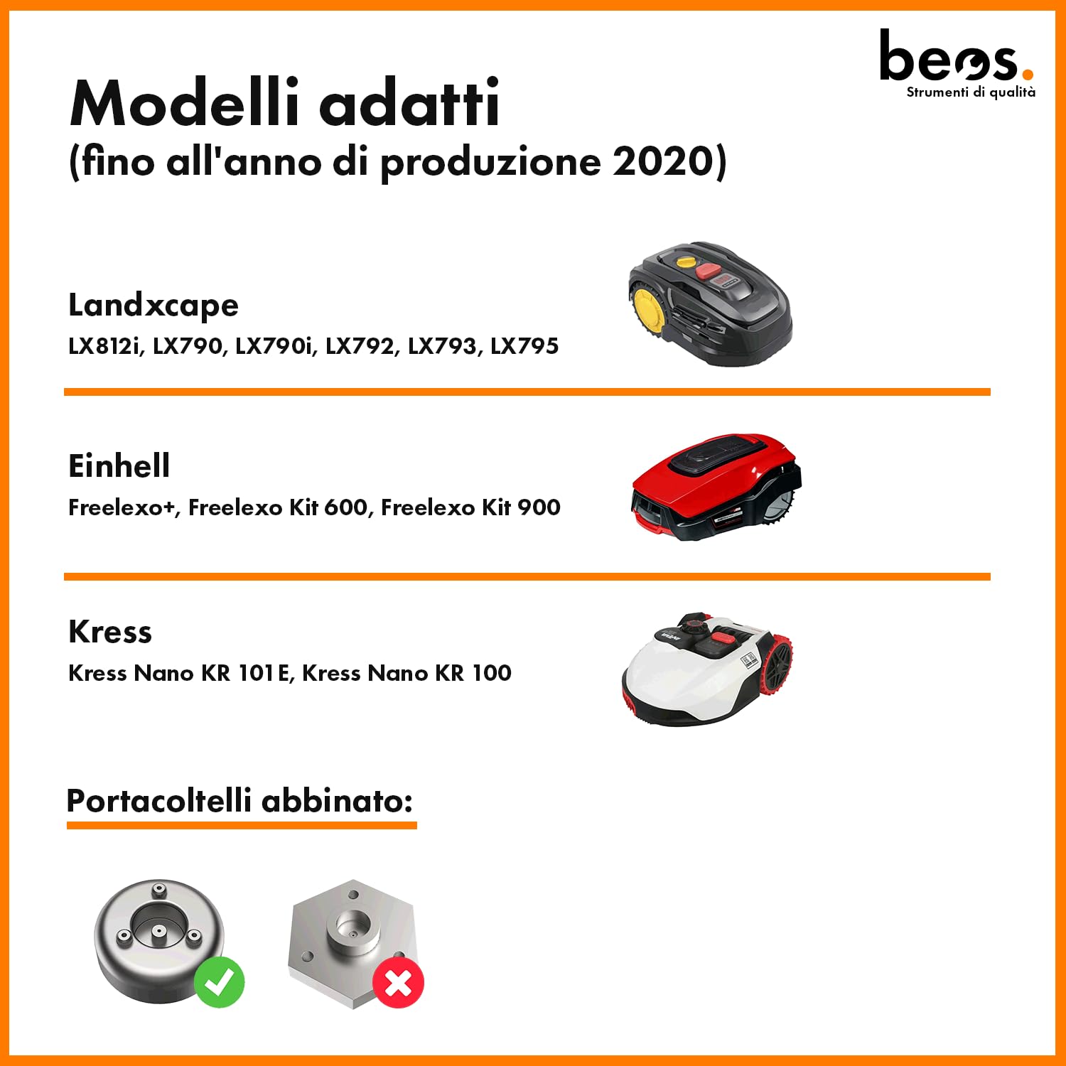 BEOS Tuning disco portacoltelli 6 lame Worx S&M fino 2020